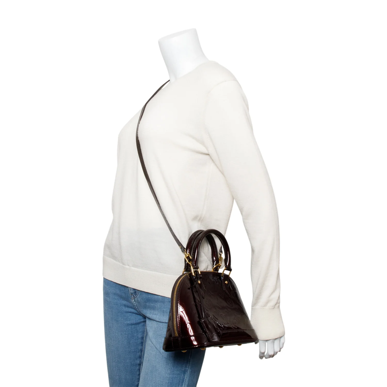 Louis Vuitton Amarante Monogram Vernis Leather Alma BB w/ Strap - Image 8