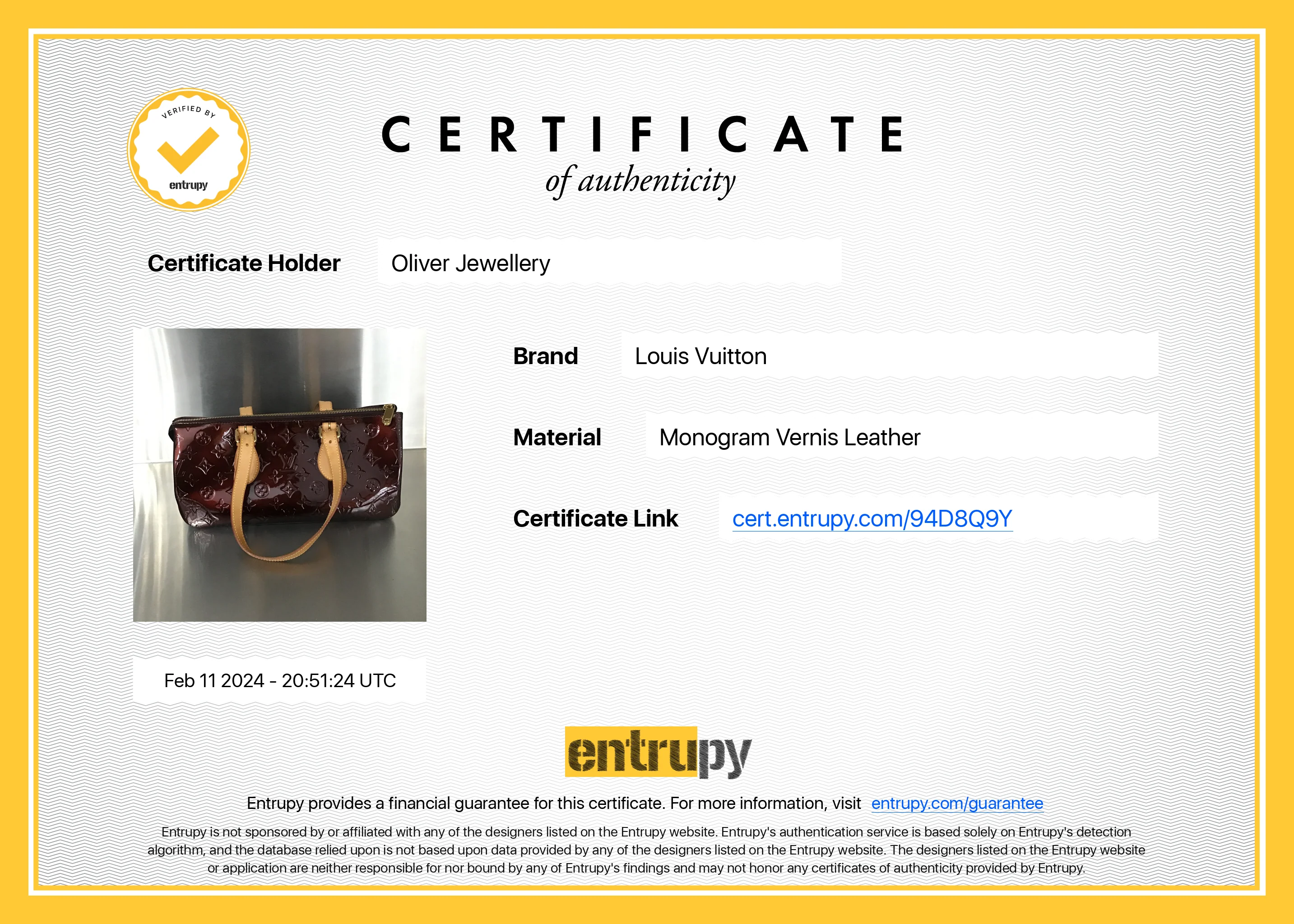 Louis Vuitton Amarante Monogram Vernis Rosewood Avenue Bag - Image 12