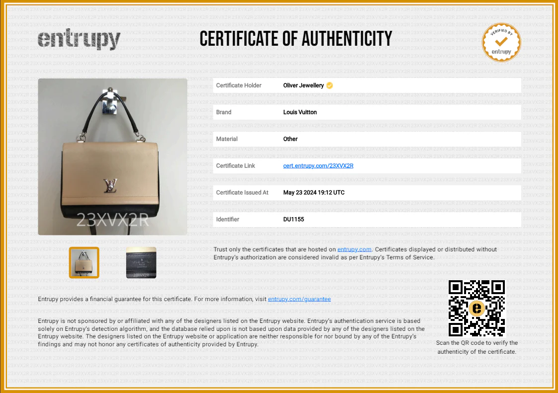 Louis Vuitton Beige/Black Taurillon Leather LockMe II Top Handle Bag - Image 11