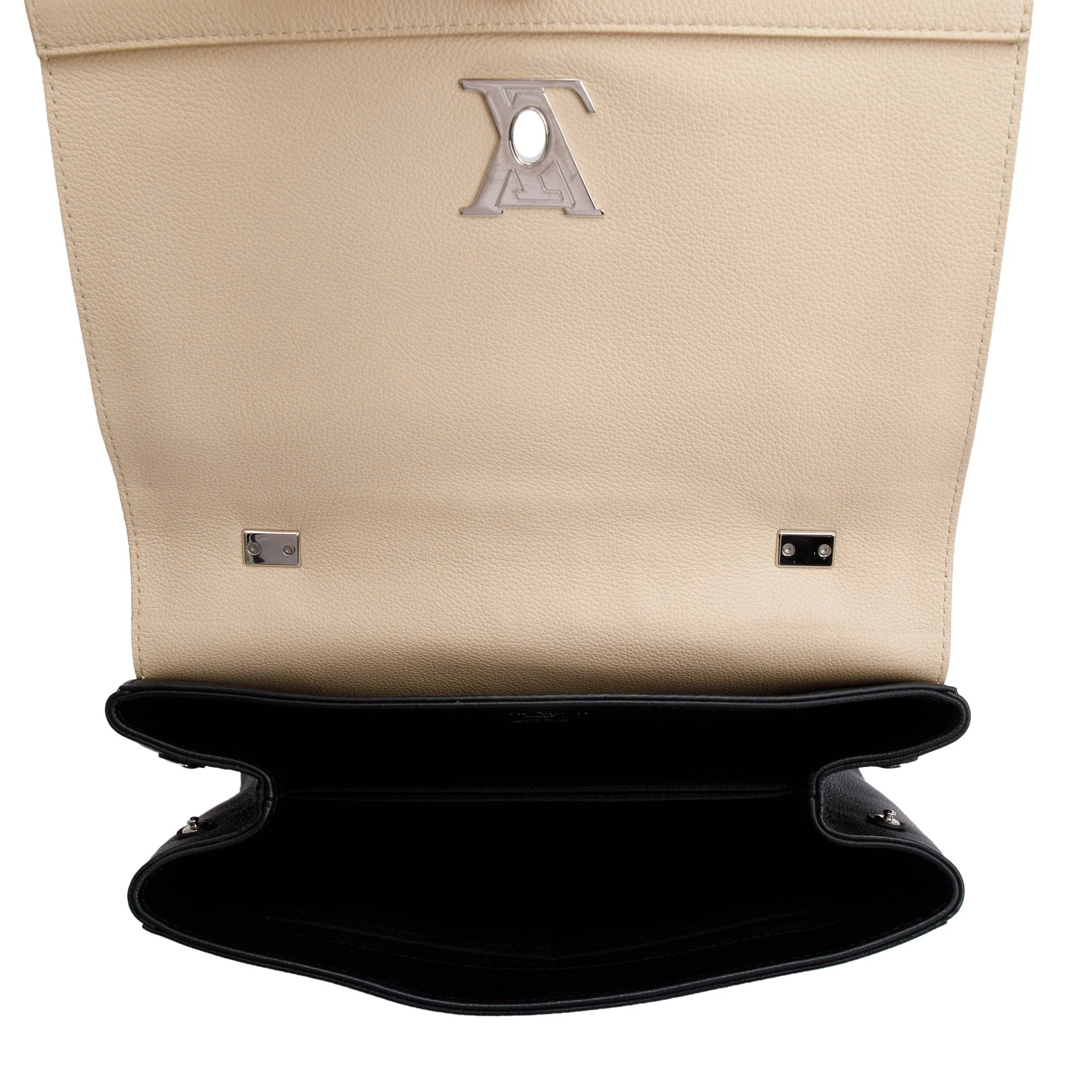 Louis Vuitton Beige/Black Taurillon Leather LockMe II Top Handle Bag - Image 6