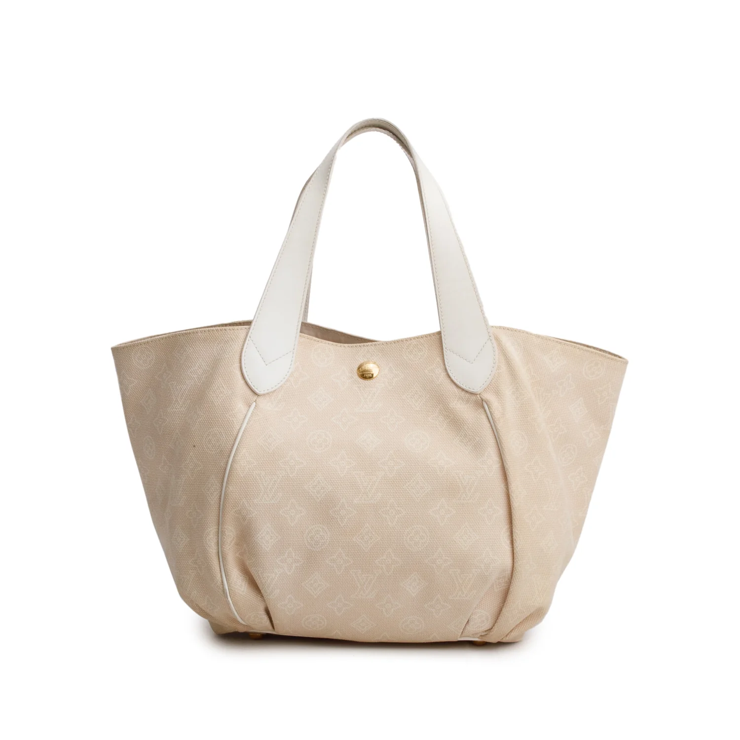 Louis Vuitton Beige Cabas Ipanema PM w/ Pouch - Image 5