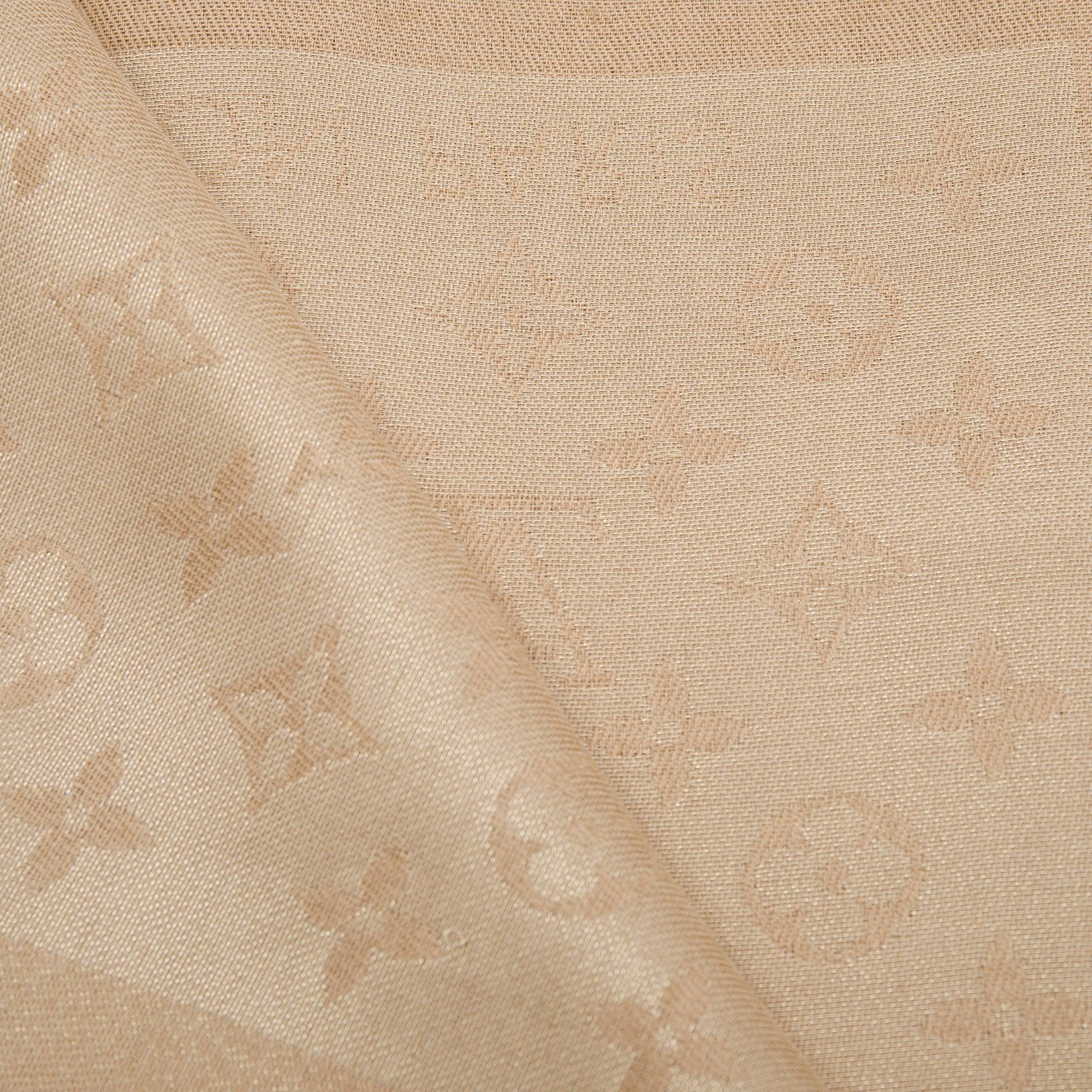 Louis Vuitton Beige Monogram Silk/Wool Shawl Scarf - Image 2