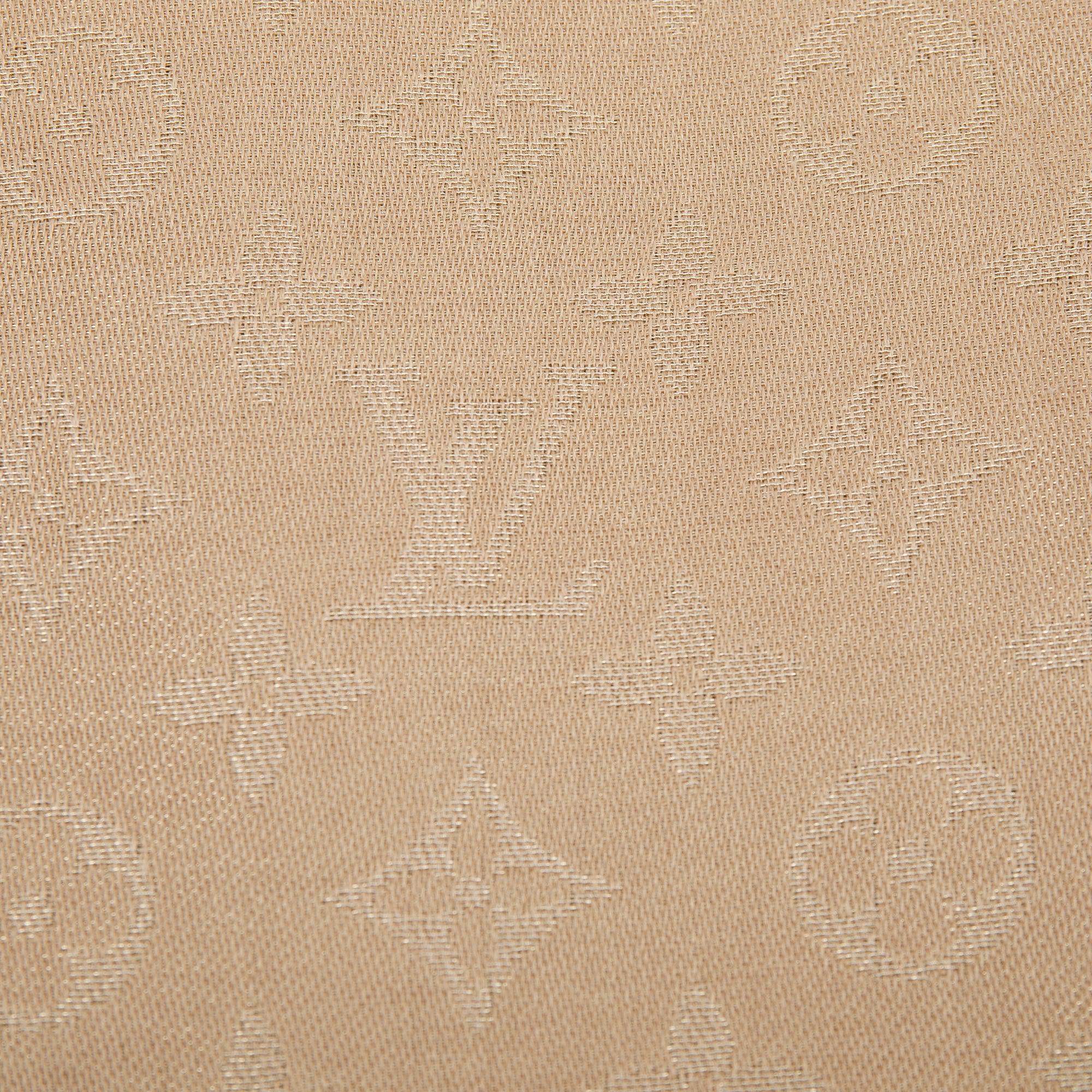 Louis Vuitton Beige Monogram Silk/Wool Shawl Scarf - Image 3
