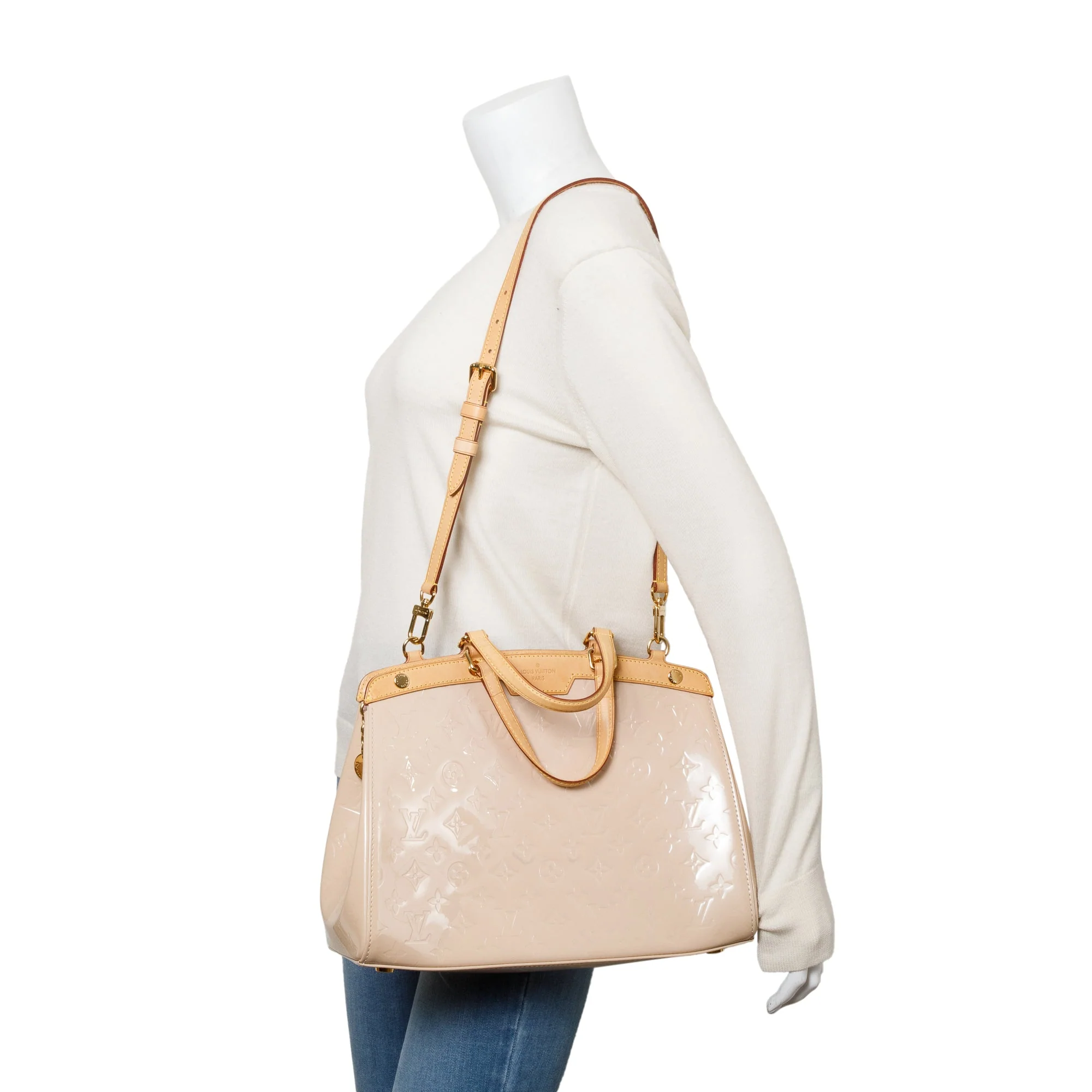 Louis Vuitton Beige Monogram Vernis Brea MM w/ Strap - Image 2