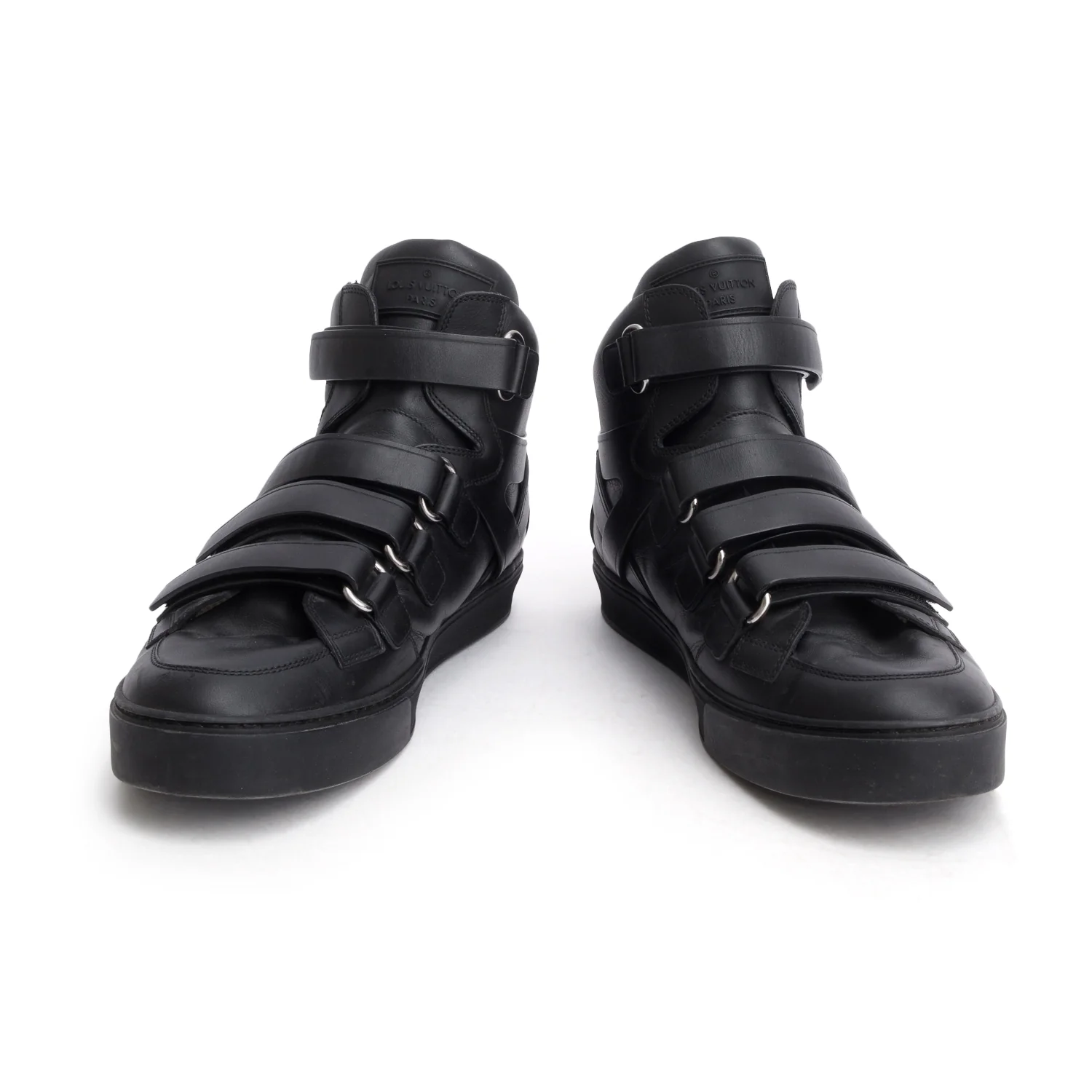 Louis Vuitton Black Calfskin Boxing High Top Triple Black Sneakers, Men's Size 9.5 - Image 3
