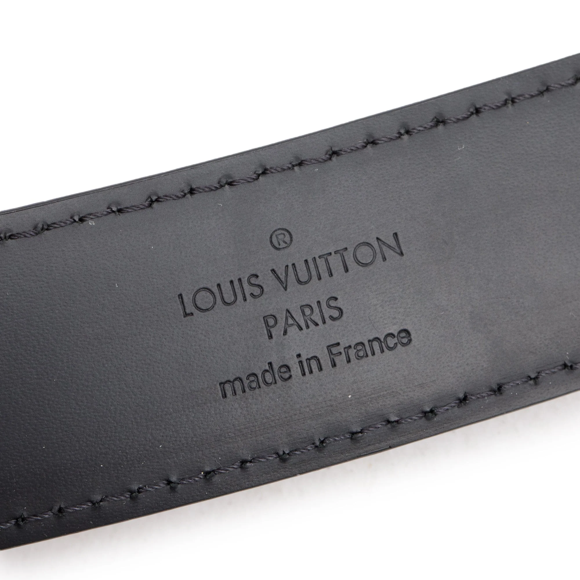 Louis Vuitton Black Damier Graphite Saint-Elysse 30 MM Belt, Size 95 38 - Image 4