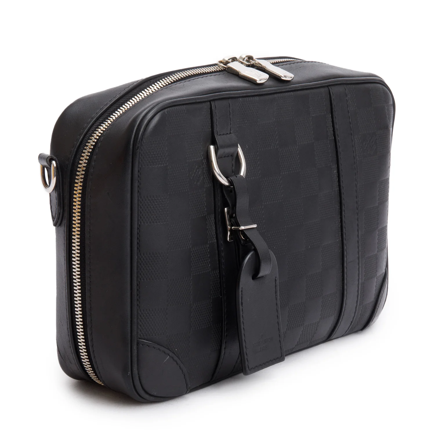 Louis Vuitton Black Damier Infini Calfskin Leather Sirius Messenger Bag w/ Box - Image 4