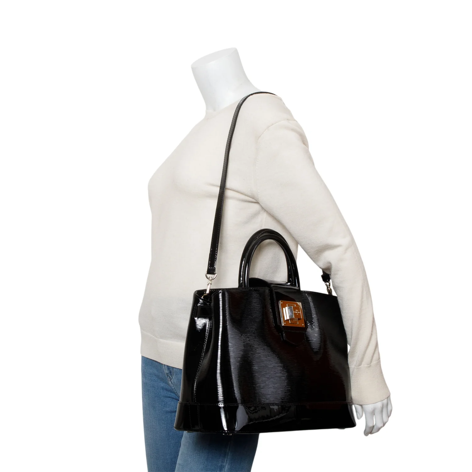 Louis Vuitton Black Electric Epi Leather Mirabeau GM w/ Strap & Receipt - Image 7