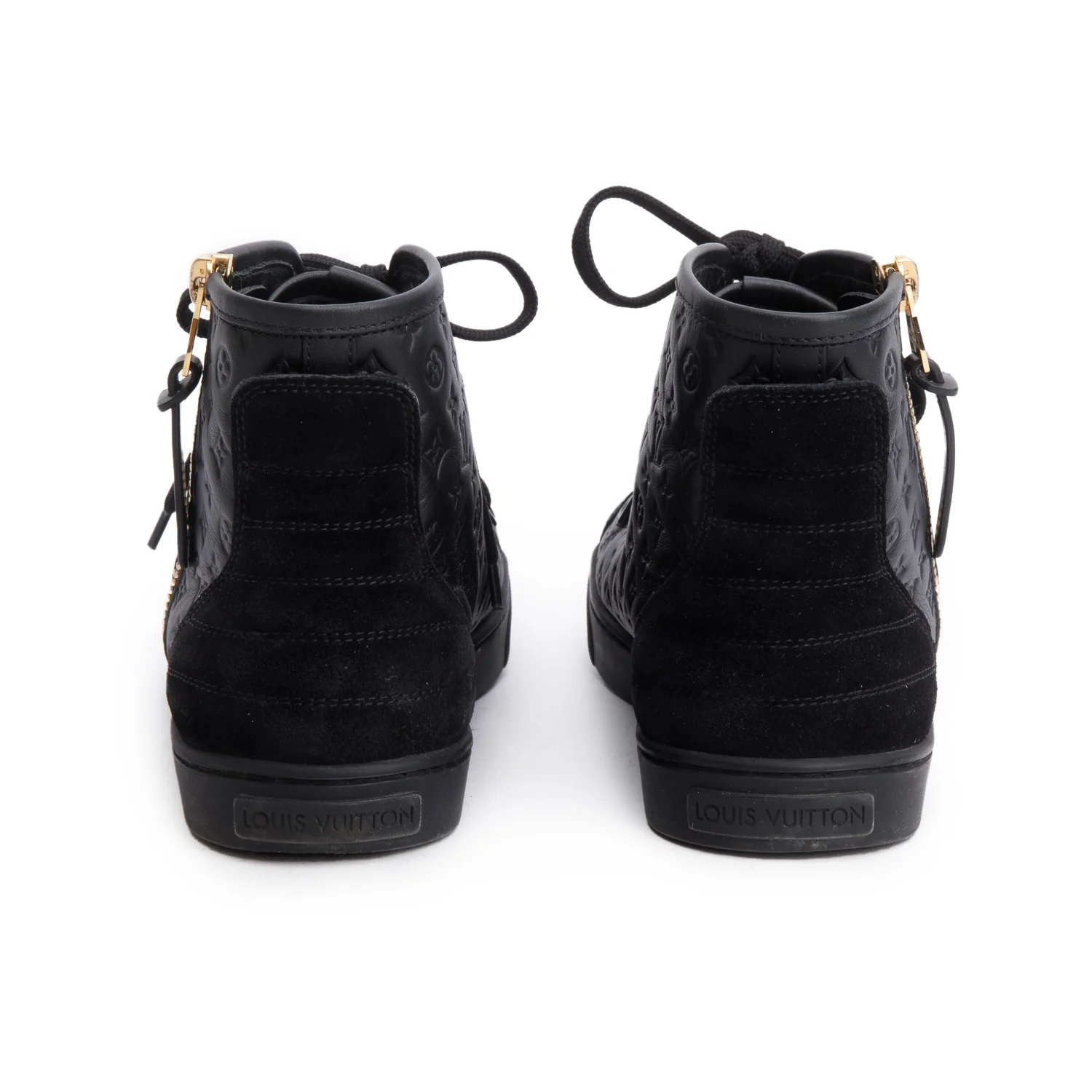 Louis Vuitton Black Empreinte Leather Punchy High Top Sneakers, Size 36.5 - Image 4