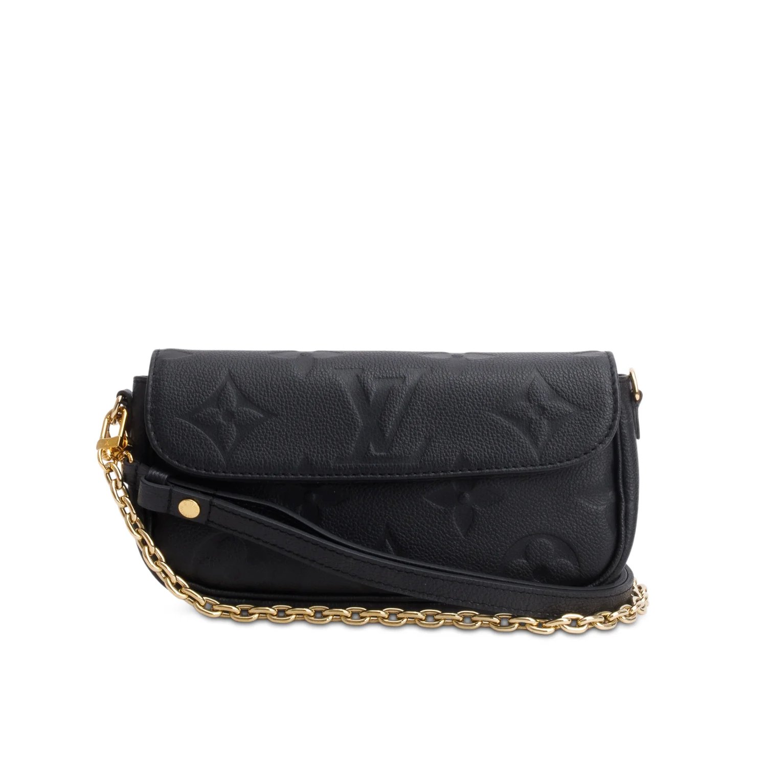 Louis Vuitton Black Empreinte Monogram Giant Ivy Wallet on Chain w/ Box & Straps