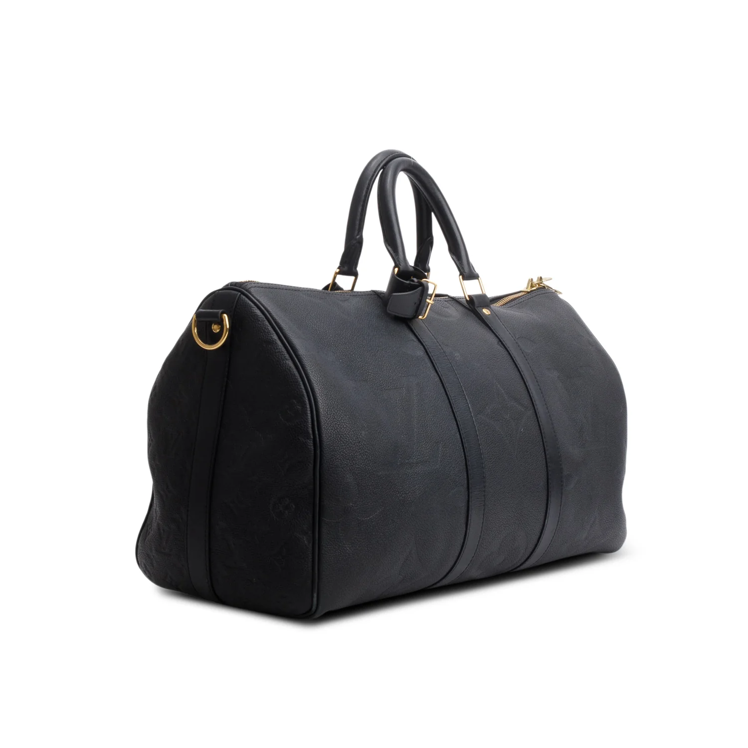 Louis Vuitton Black Empreinte Monogram Giant Keepall Bandouliere 45 - Image 4