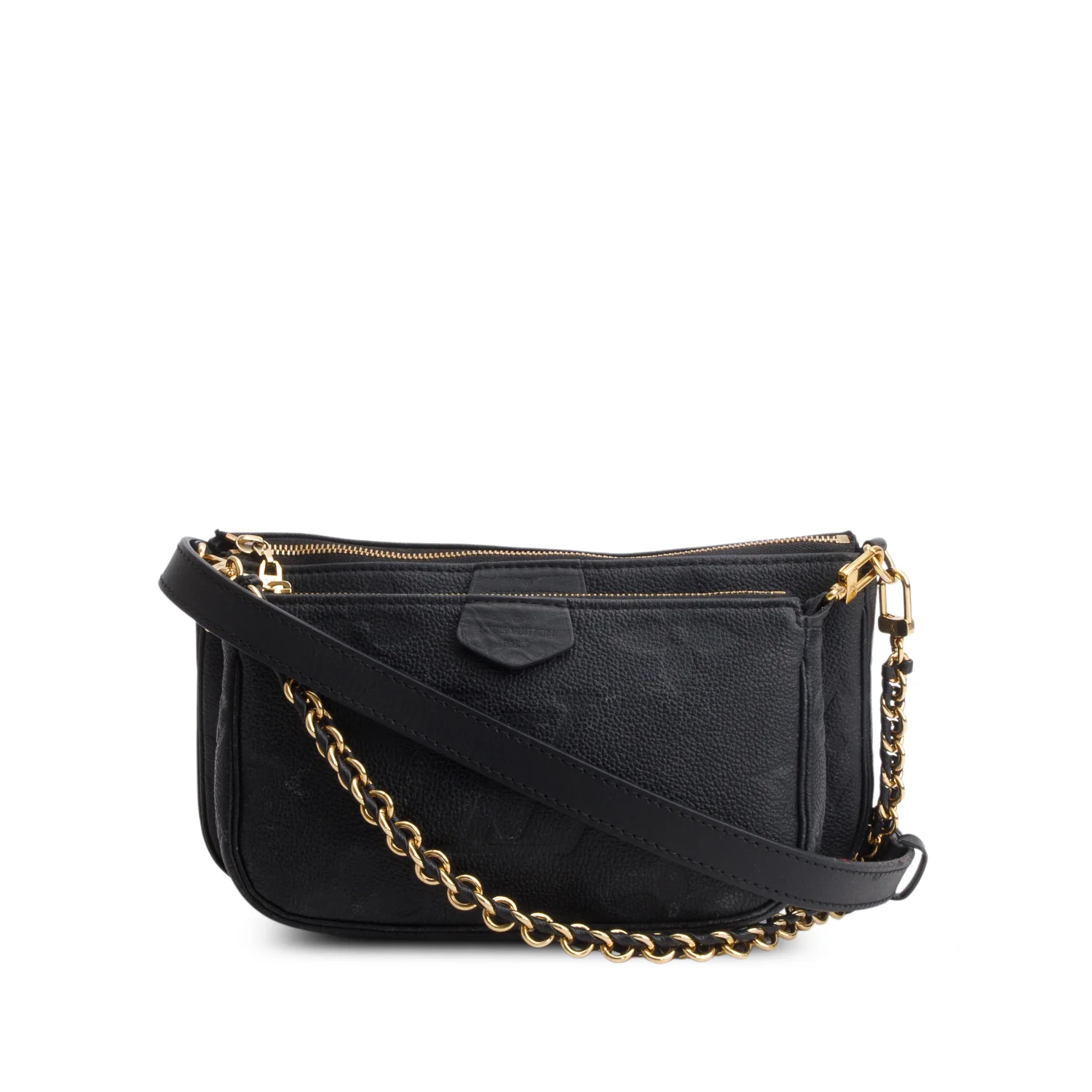 Louis Vuitton Black Empreinte Monogram Giant Multi Pochette Accessories w/ Straps & Box