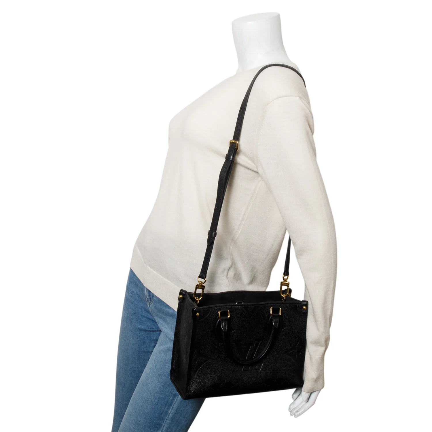 Louis Vuitton Black Empreinte Monogram OnTheGo PM w/ Strap, Box, Receipt - Image 9