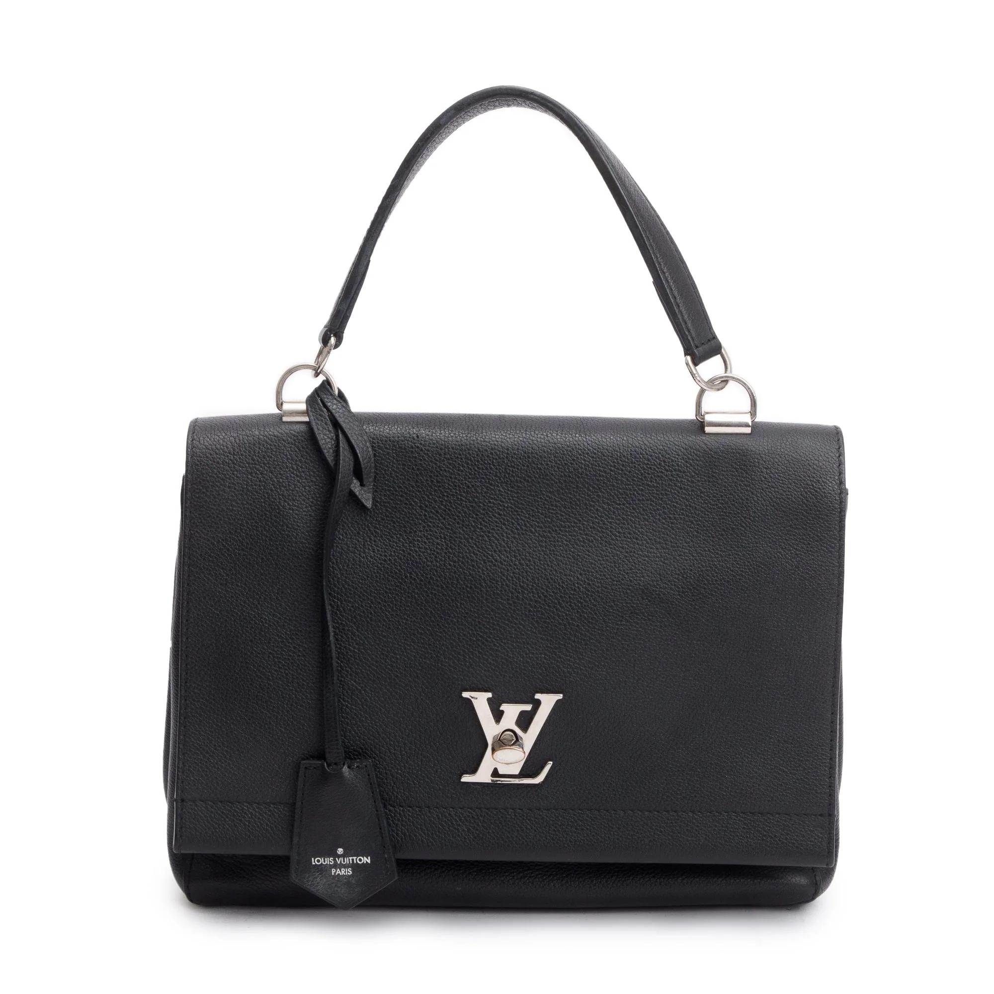 Louis Vuitton Black Leather LockMe II Top Handle Bag - Image 2