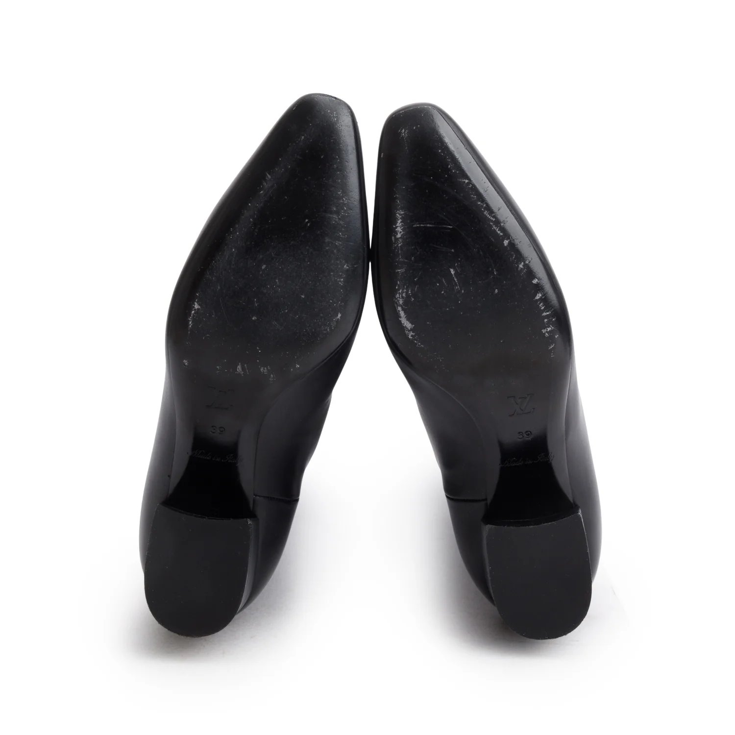 Louis Vuitton Black Leather Monogram High Boots, Size 39 w/ Box - Image 6