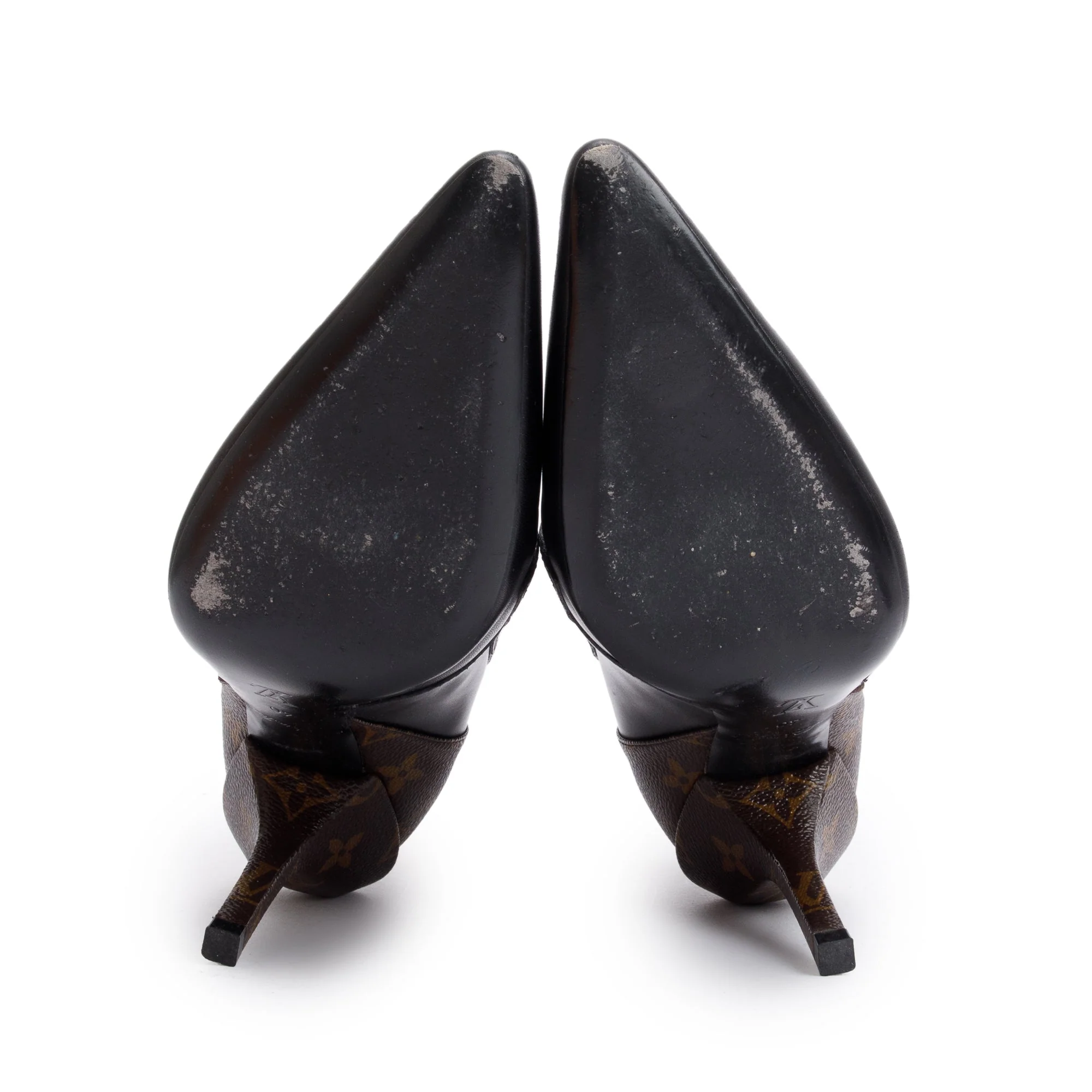 Louis Vuitton Black Leather Monogram Janet Ankle Boots, Size 40 w/ Box - Image 6