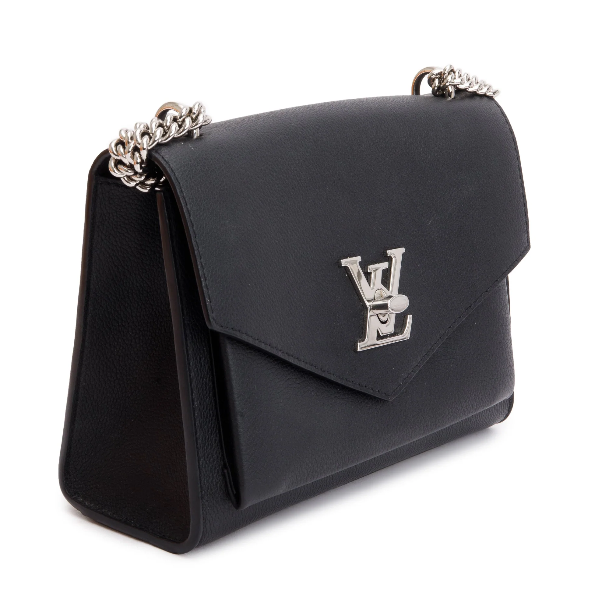 Louis Vuitton Black Leather MyLockMe Chain Bag w/ Box - Image 5
