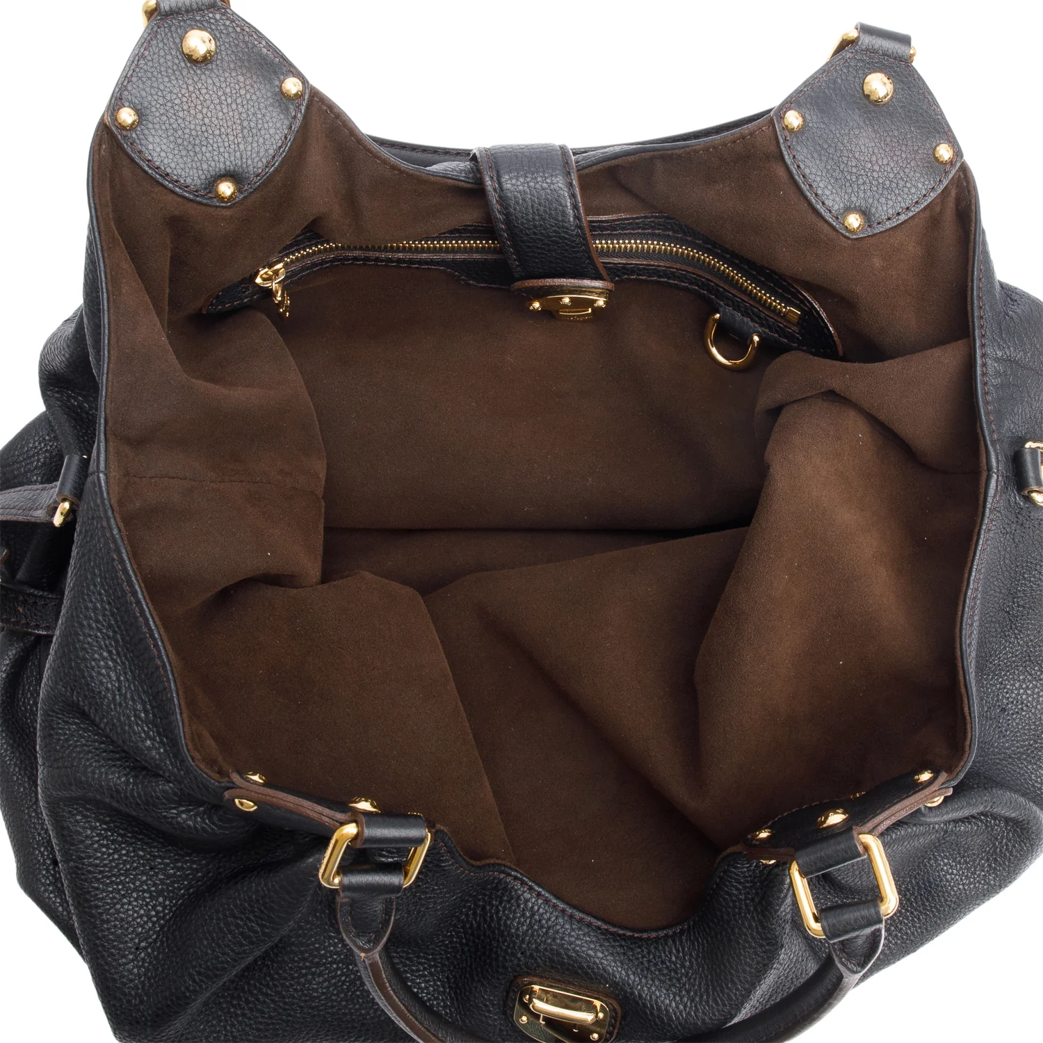 Louis Vuitton Black Mahina Leather L Hobo - Image 7