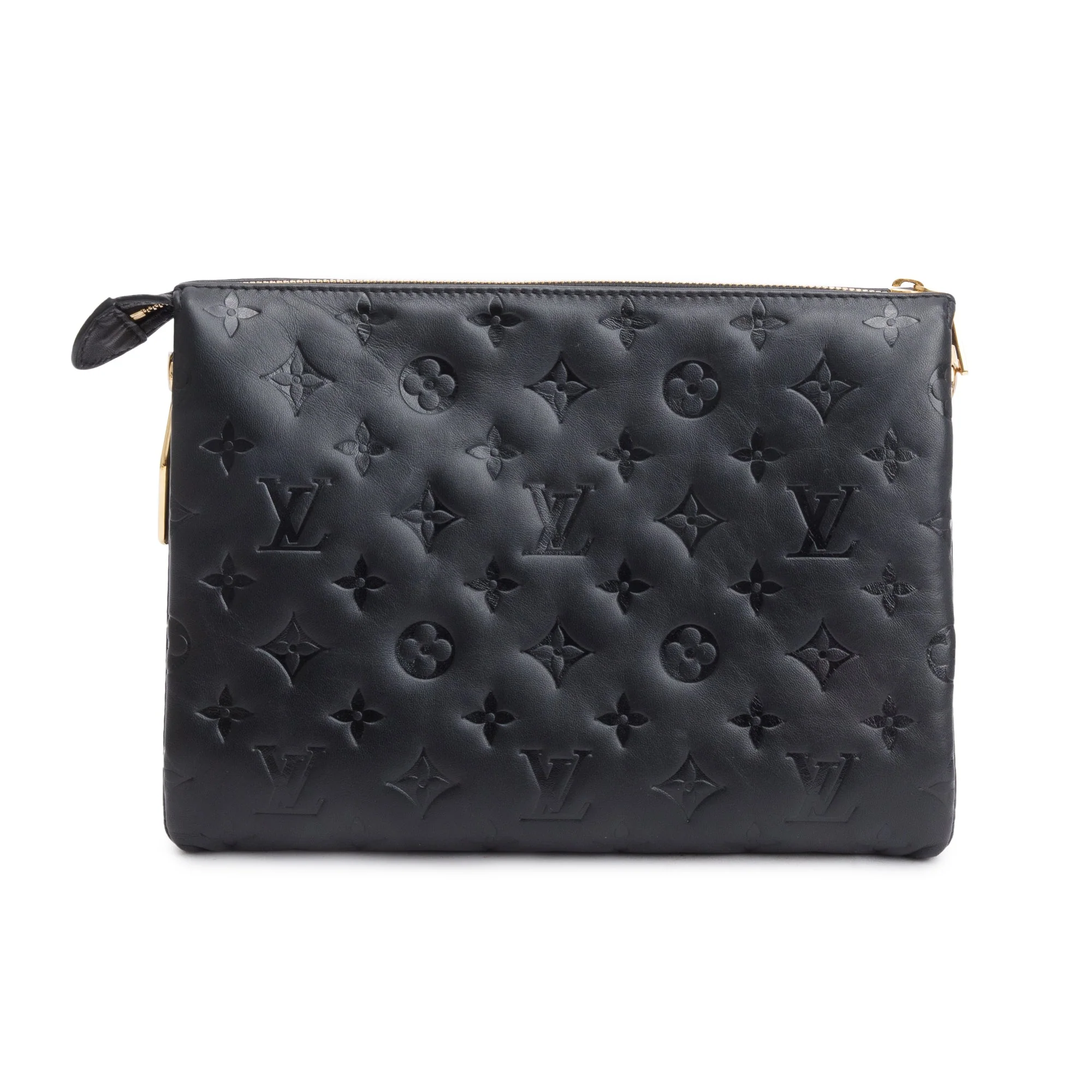 Louis Vuitton Black Monogram Embossed Lambskin Leather Coussin PM w/ Straps - Image 3