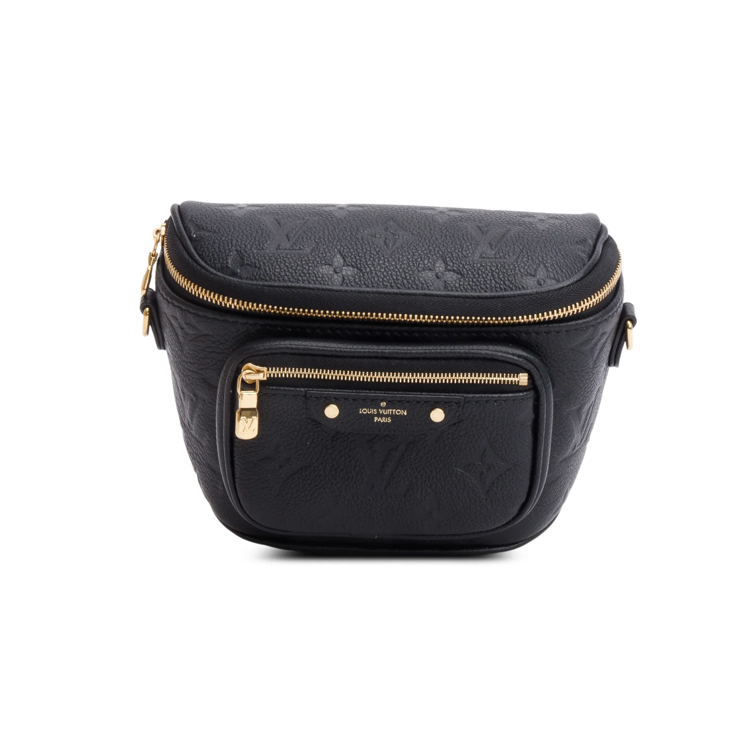 Louis Vuitton Black Monogram Empreint Leather Mini Bumbag w/ Straps & Box - Image 3