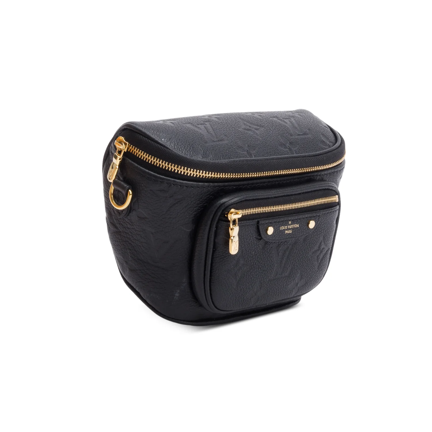 Louis Vuitton Black Monogram Empreint Leather Mini Bumbag w/ Straps & Box - Image 4