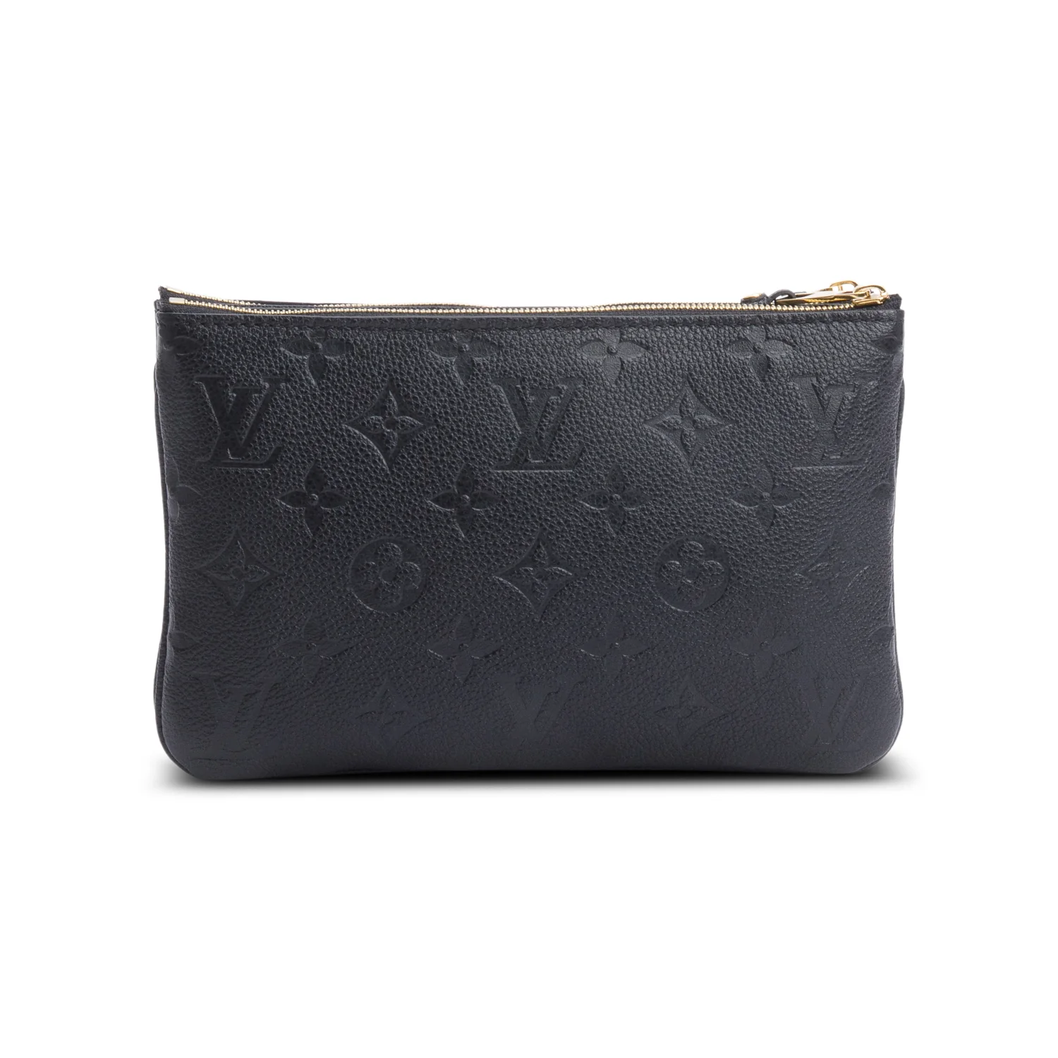 Louis Vuitton Black Monogram Empreinte Double Zip Pochette w/ Strap - Image 5