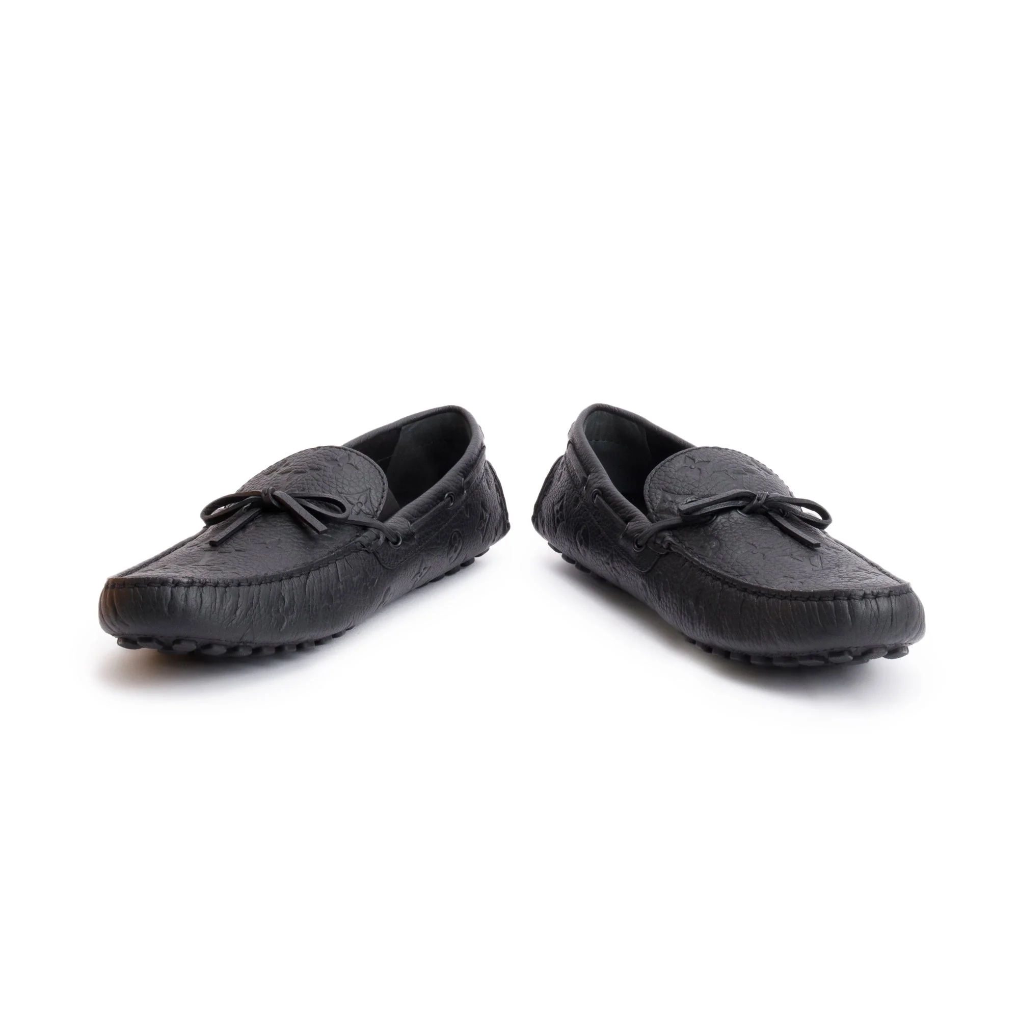 Louis Vuitton Black Monogram Empreinte Leather Hockenheim Moccasin, Size 13 w/ Box - Image 4