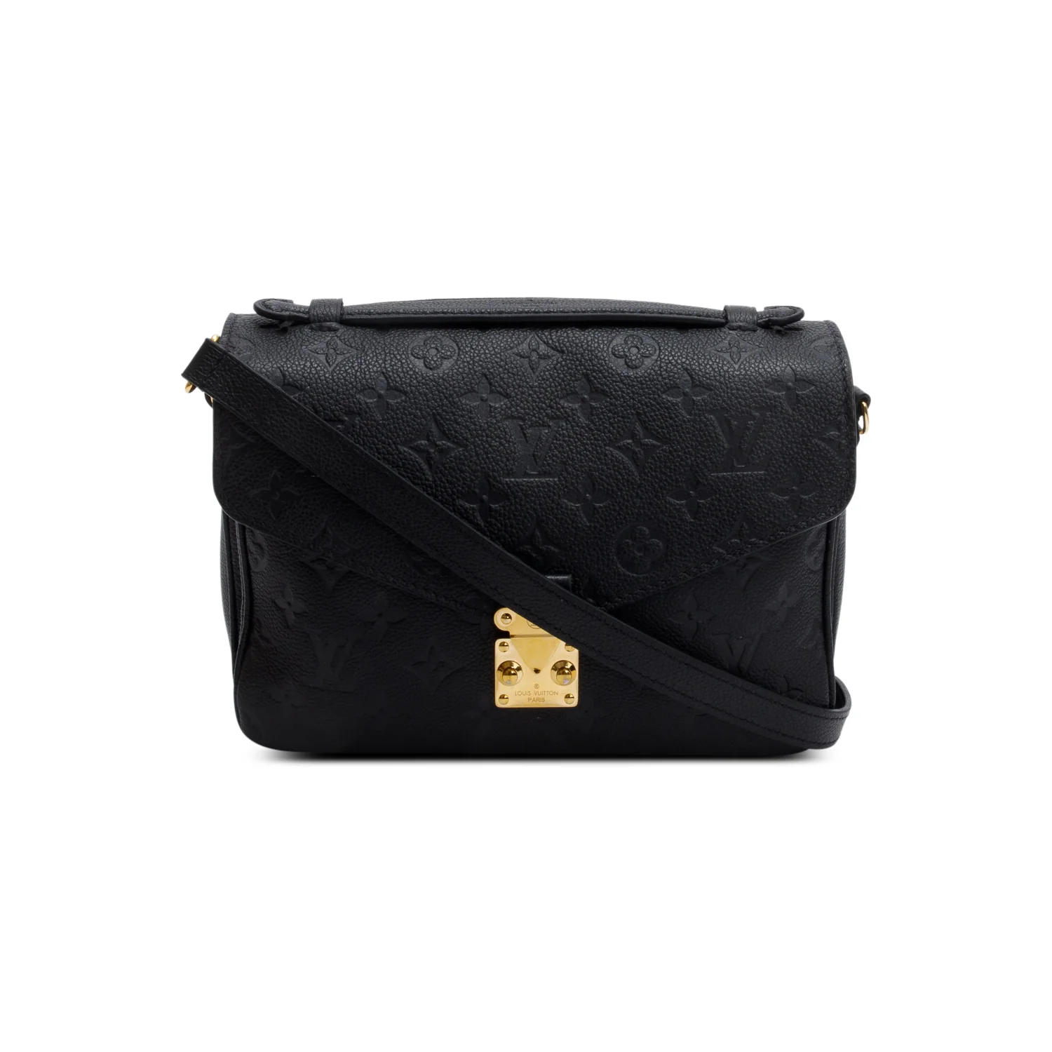 Louis Vuitton Black Monogram Empreinte Leather Pochette Metis w/ Box