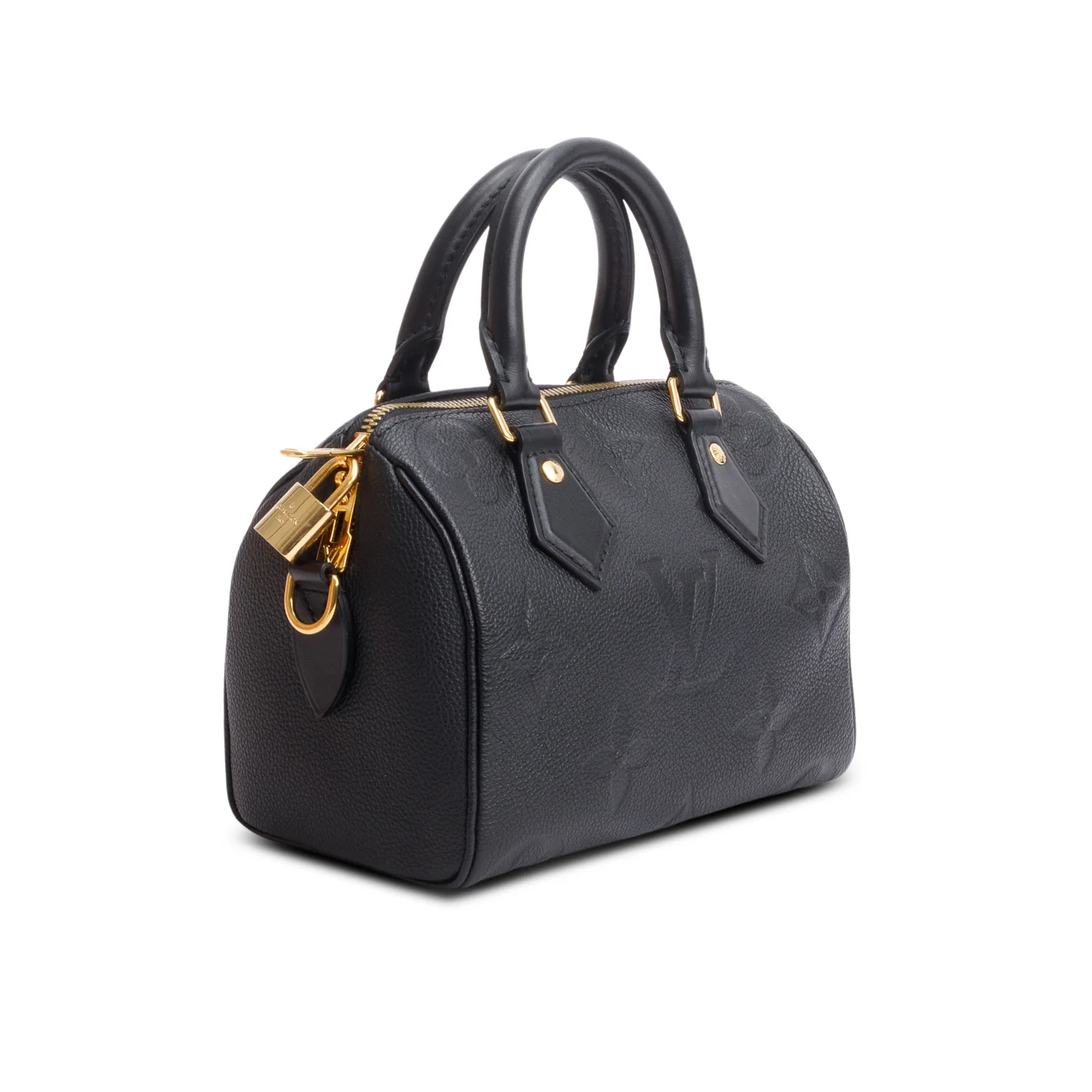 Louis Vuitton Black Monogram Empreinte Leather Speedy Bandouliere 20 w/ Strap & Box - Image 5