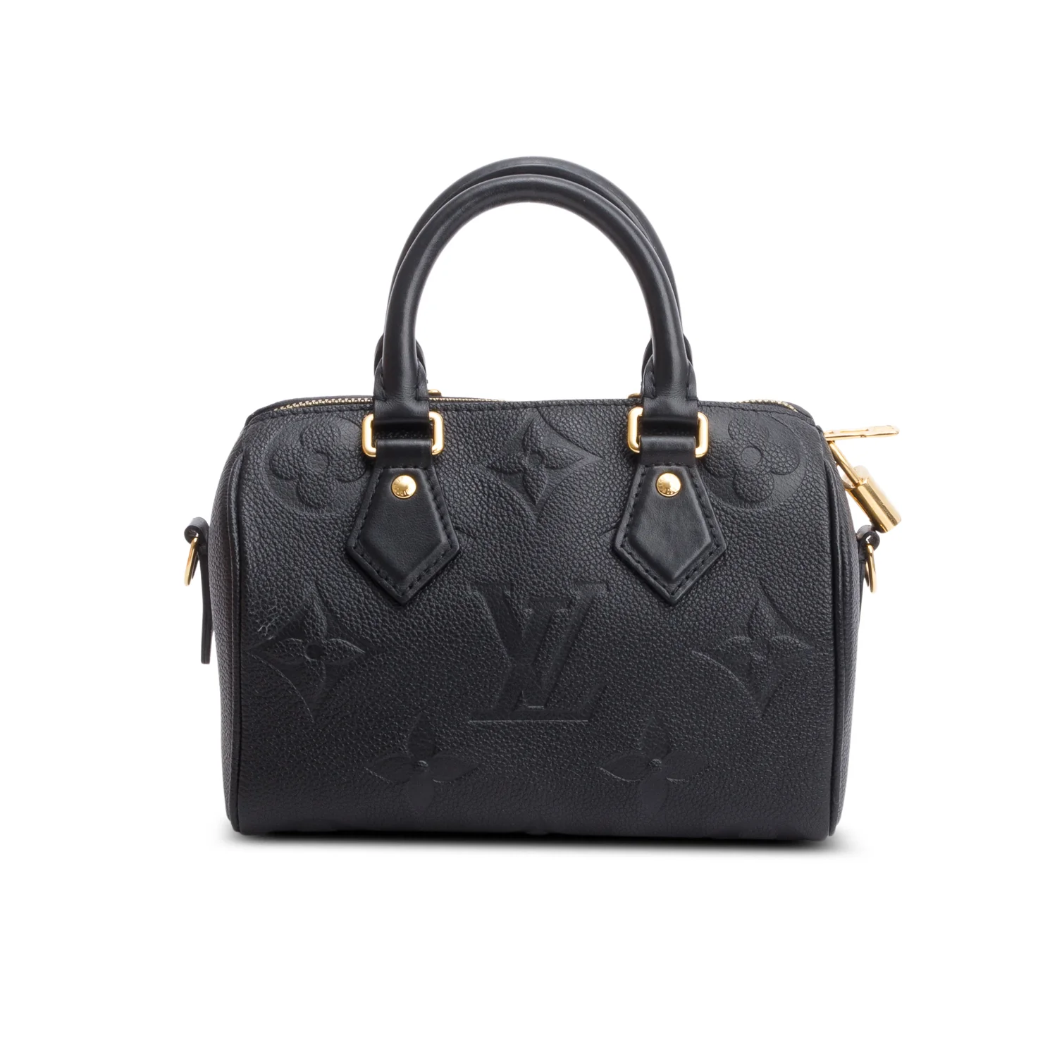 Louis Vuitton Black Monogram Empreinte Leather Speedy Bandouliere 20 w/ Strap & Box - Image 6
