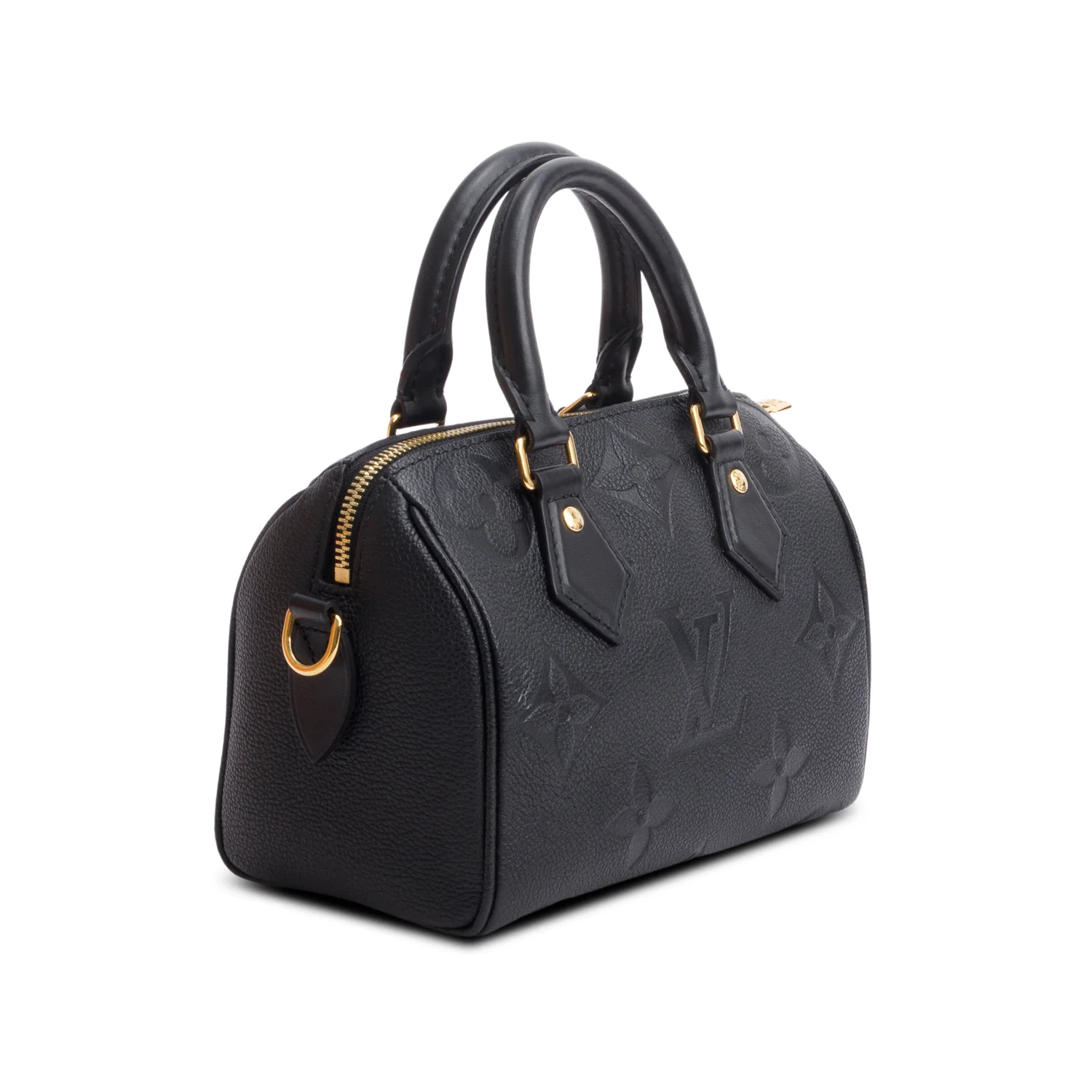 Louis Vuitton Black Monogram Empreinte Leather Speedy Bandouliere 20 w/ Strap & Box - Image 7