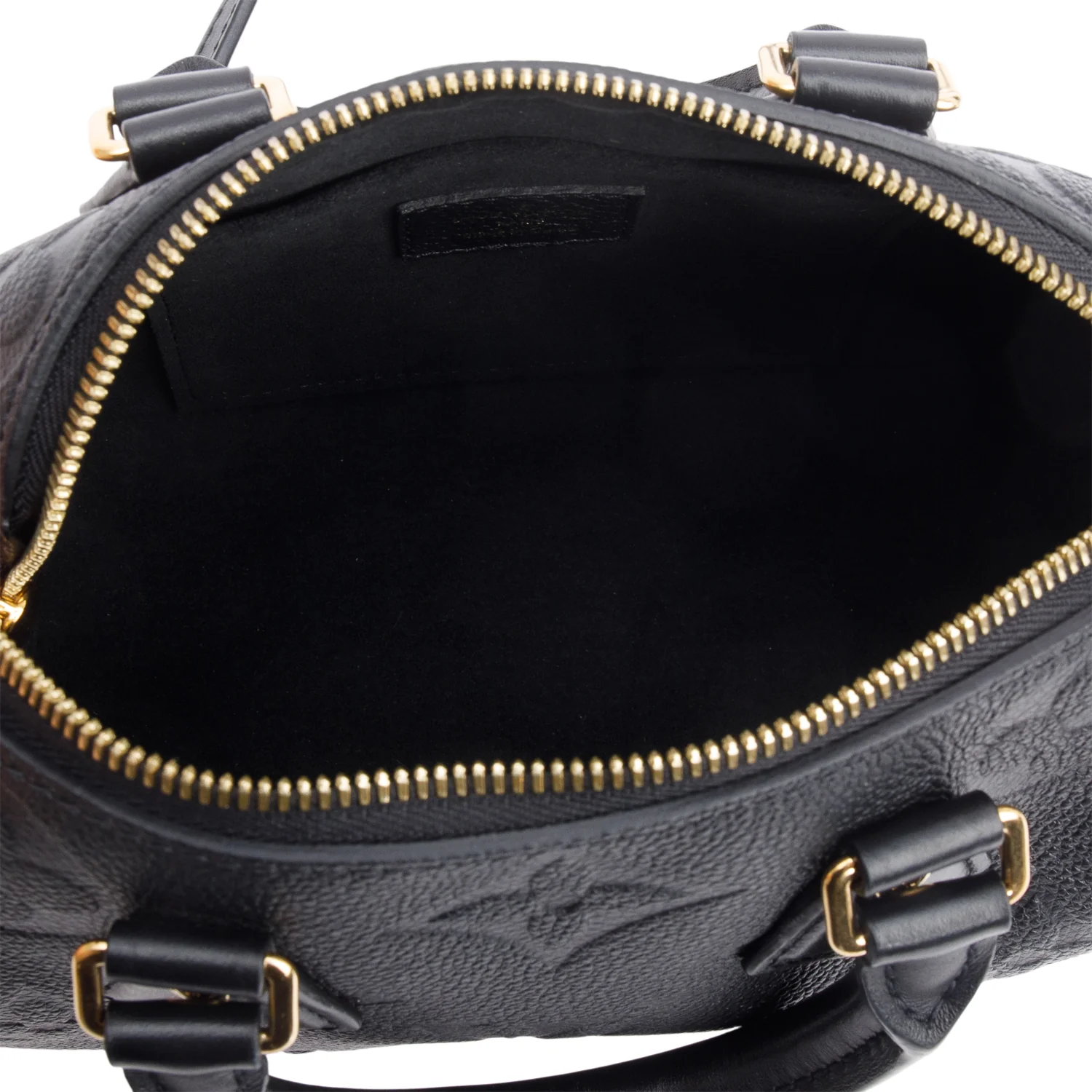 Louis Vuitton Black Monogram Empreinte Leather Speedy Bandouliere 20 w/ Strap & Box - Image 9