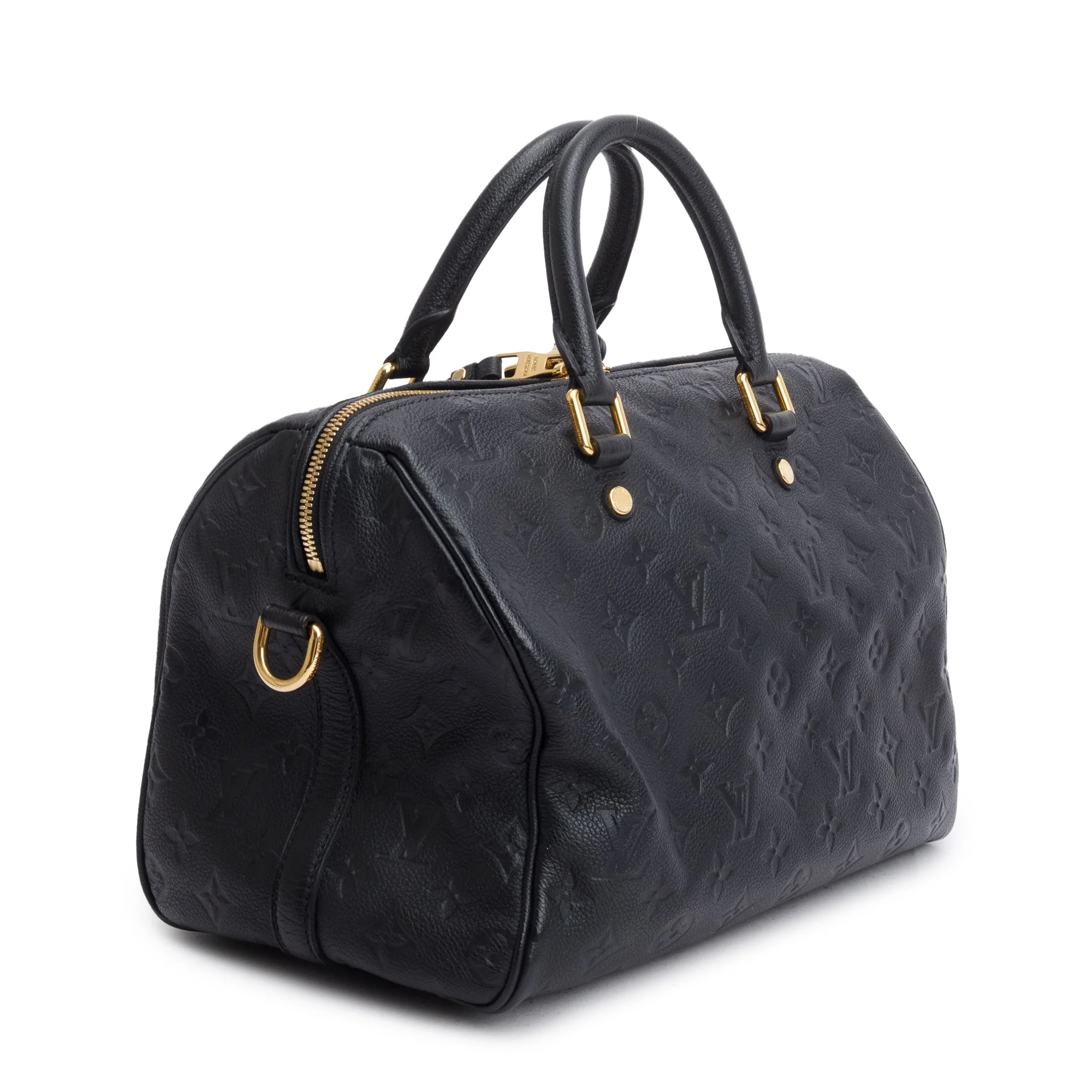 Louis Vuitton Black Monogram Empreinte Leather Speedy Bandouliere 30 w/ Strap - Image 6