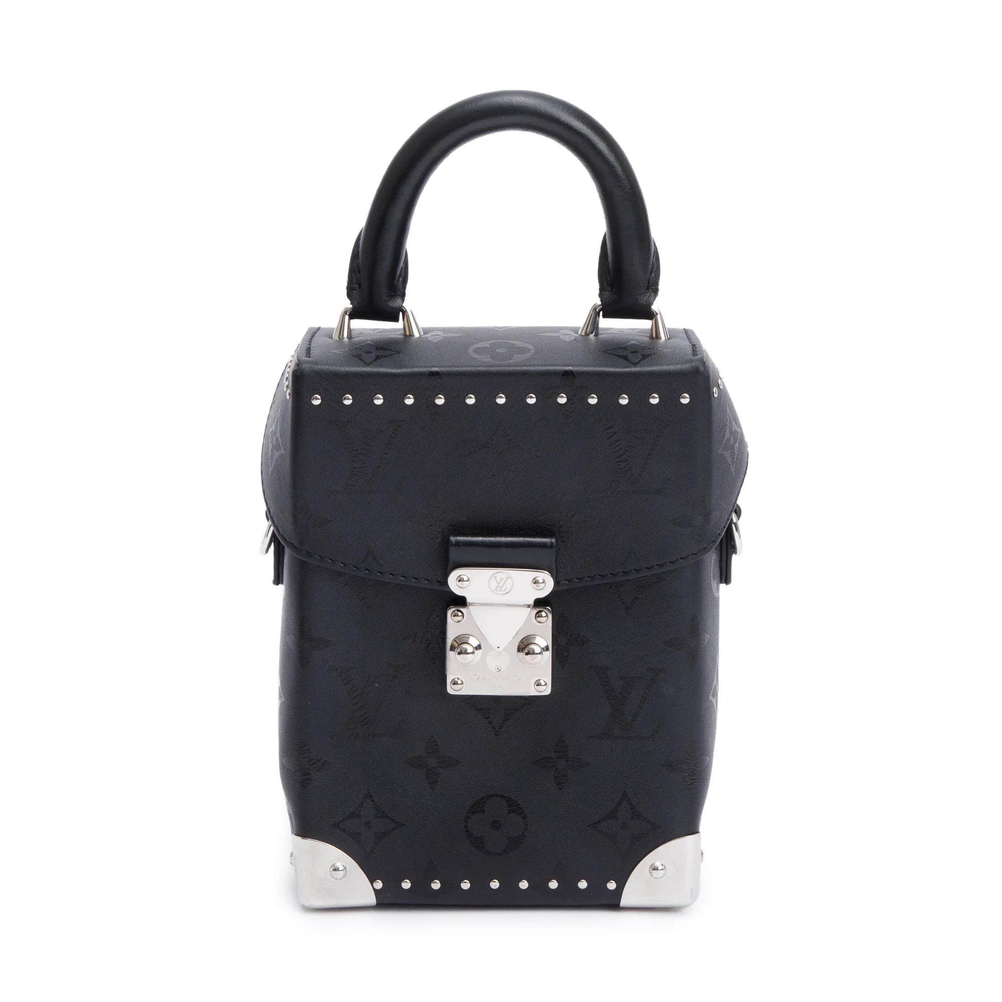 Louis Vuitton Black Monogram Print Calfskin Leather Camera Box w/ Strap - Image 3