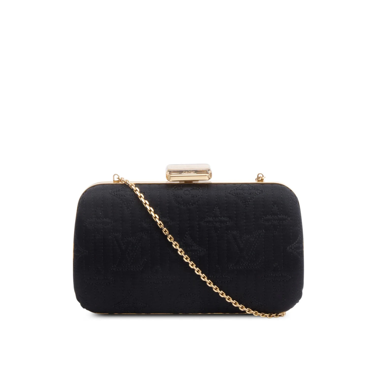 Louis Vuitton Black Satin Monogram Motard Minaudiere Clutch