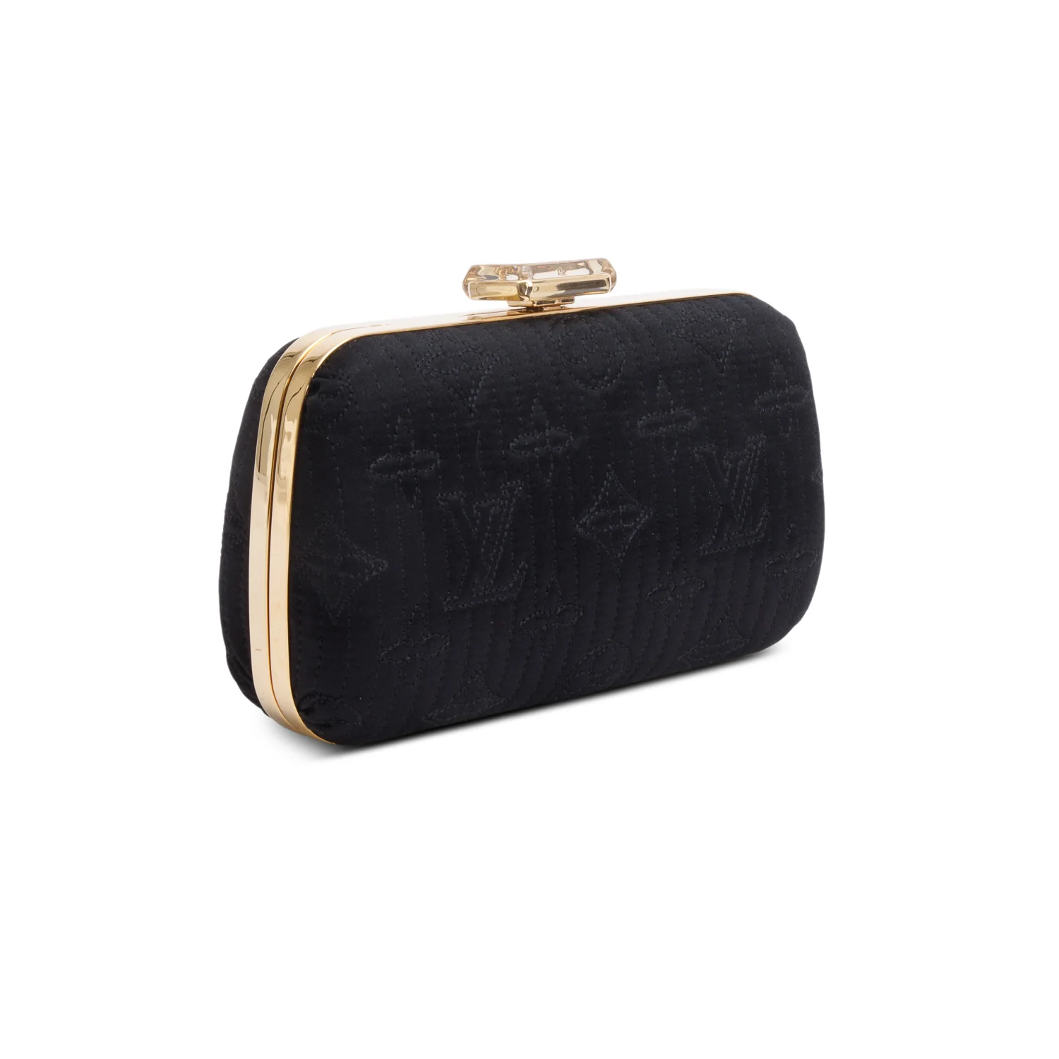 Louis Vuitton Black Satin Monogram Motard Minaudiere Clutch - Image 6