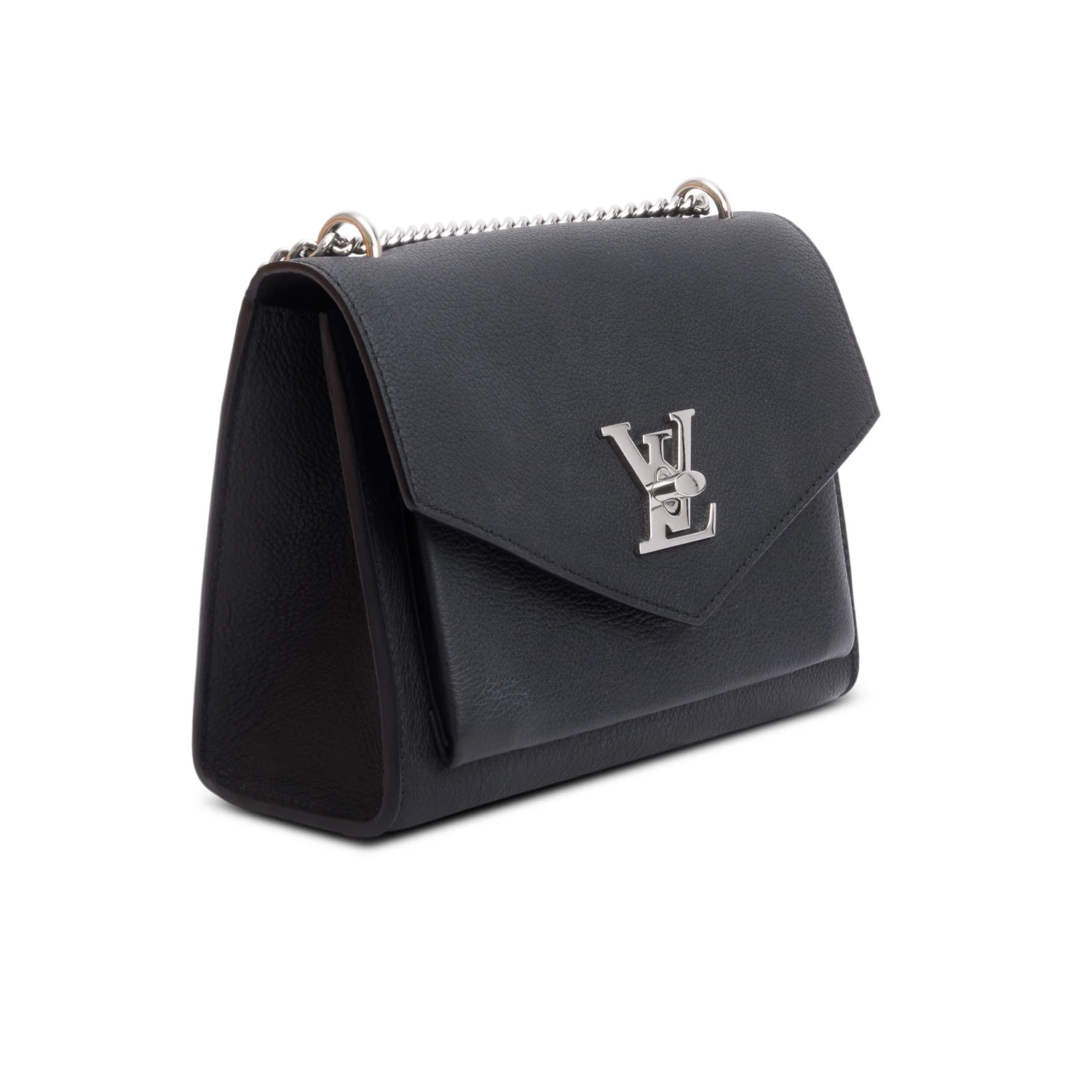 Louis Vuitton Black Soft Calf Leather MyLockMe Chain Bag w/ Box - Image 5