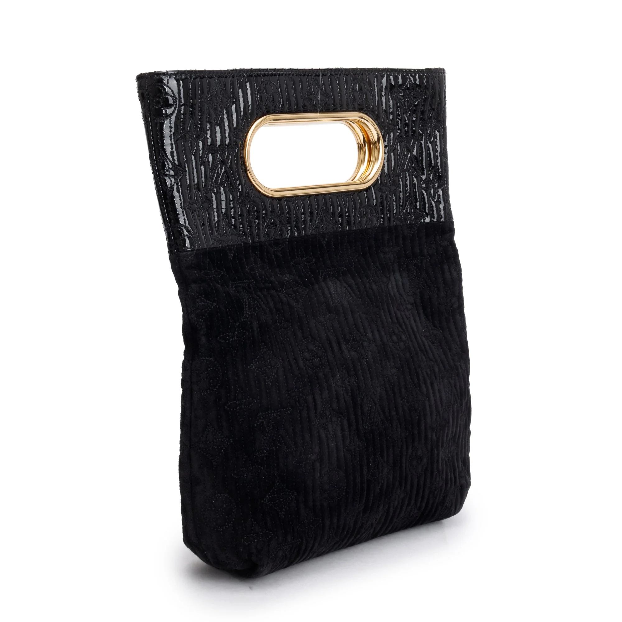 Louis Vuitton Black Suede Monogram Motard Afterdark Clutch - Image 4