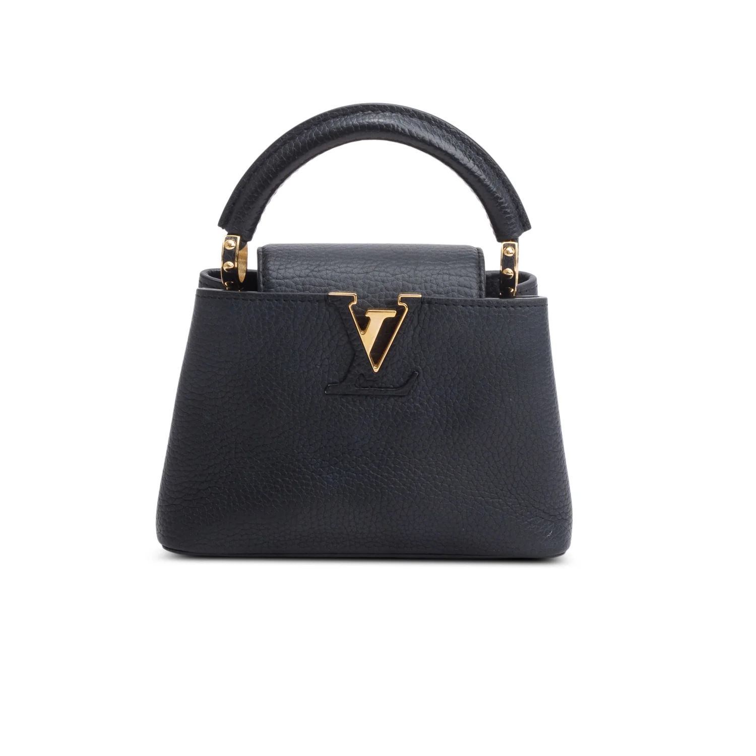 Louis Vuitton Black Taurillon Leather Mini Capucines w/ Strap - Image 3