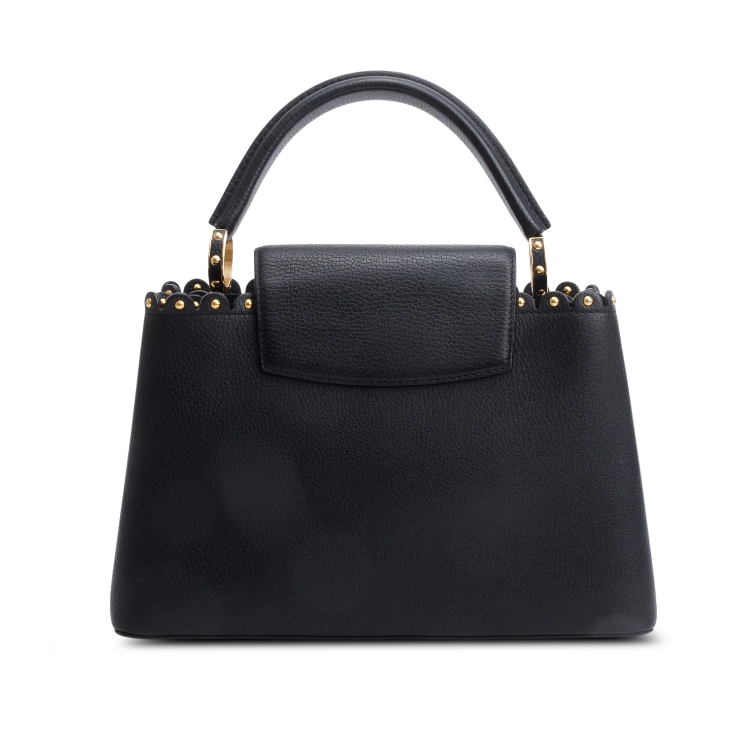 Louis Vuitton Black Taurillon Studded Capucines MM w/ Strap - Image 5