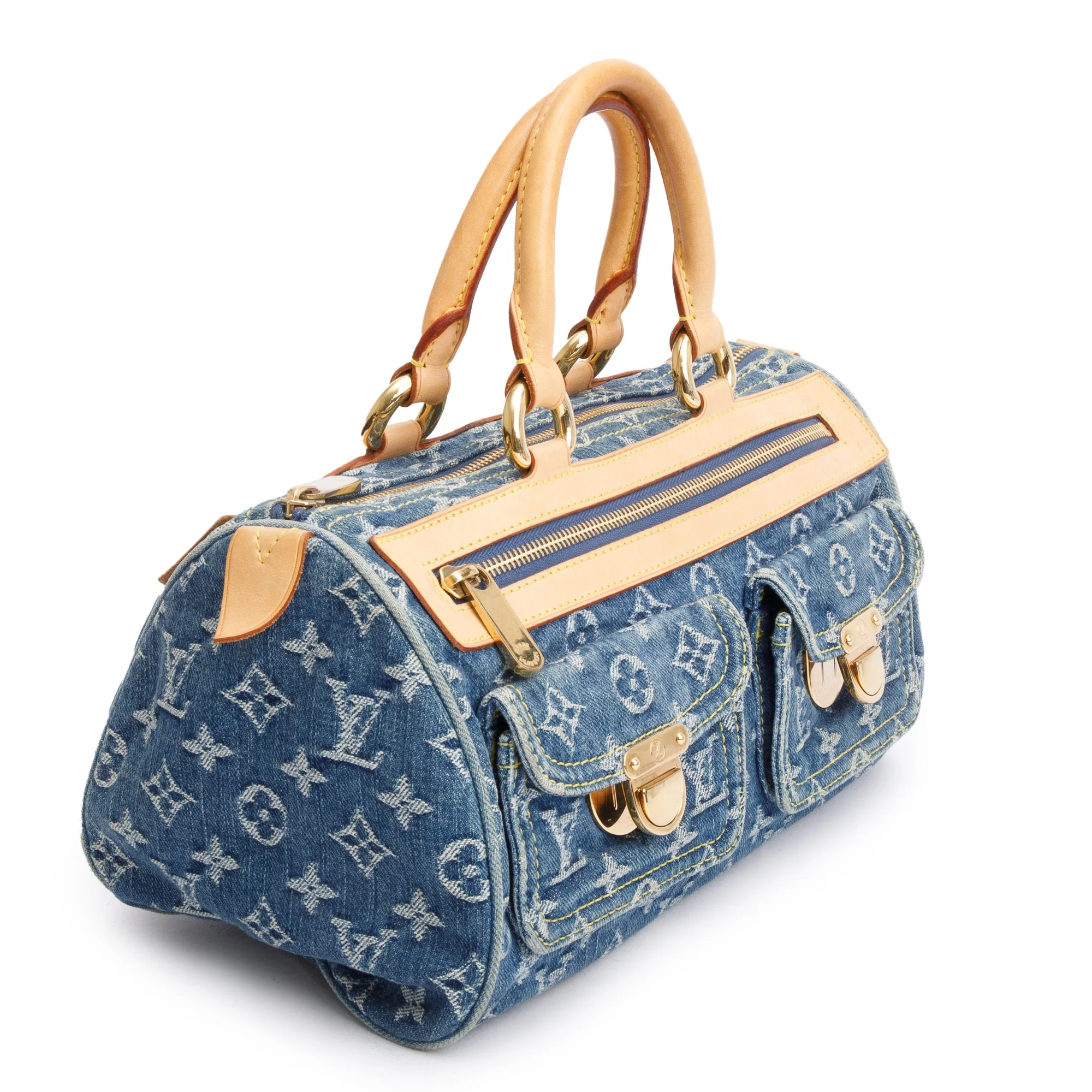 Louis Vuitton Blue Monogram Denim Neo Speedy Bag - Image 2