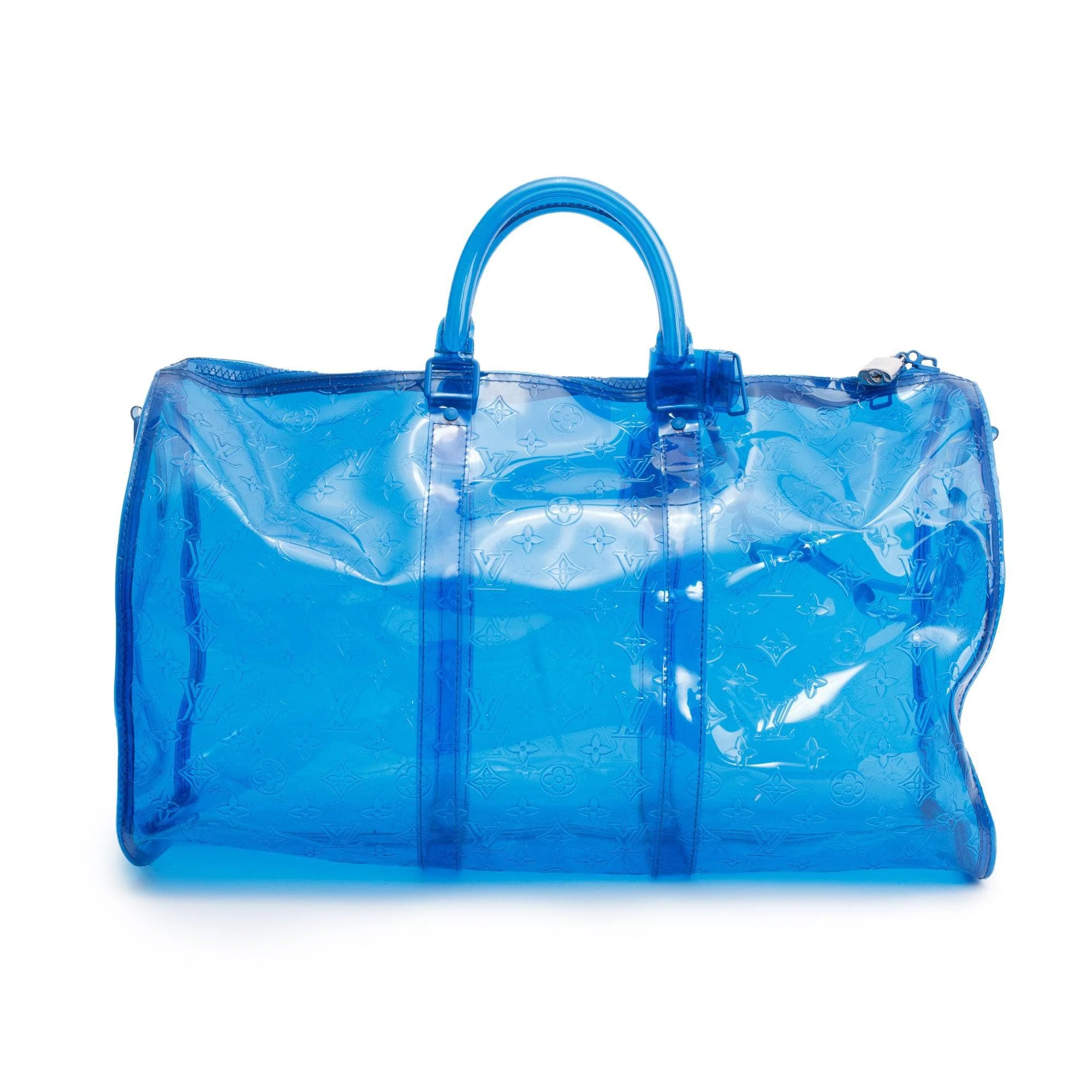 Louis Vuitton Blue Monogram Prism Keepall Bandouliere 50 - Image 5