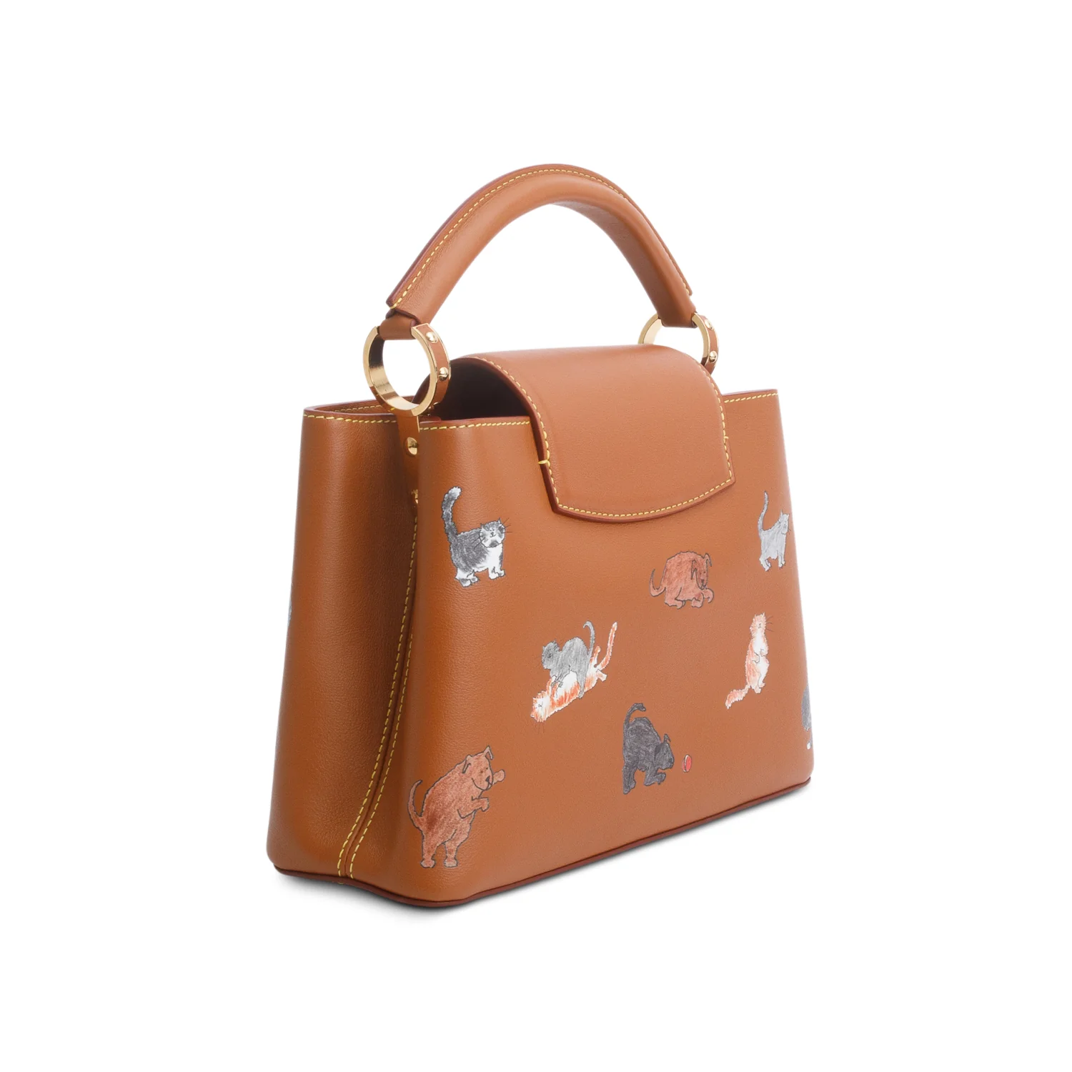 Louis Vuitton Brown Calfskin Catogram Capucines BB w/ Strap - Image 6