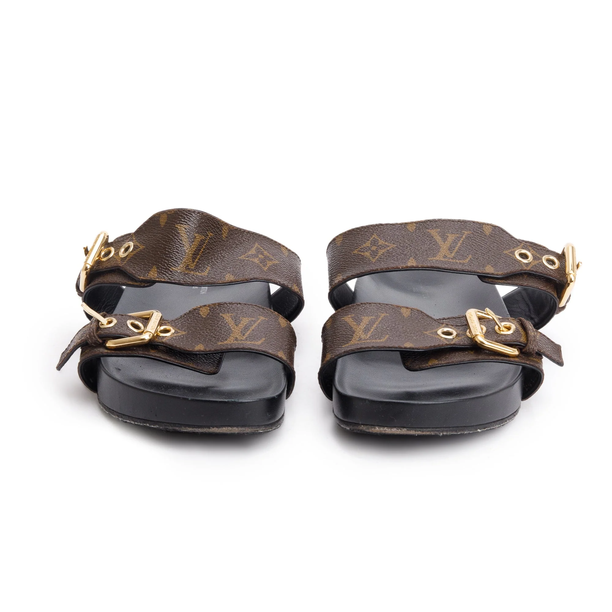 Louis Vuitton Brown Monogram Macassar Bom Dia Mule Slides, Size 36 - Image 3