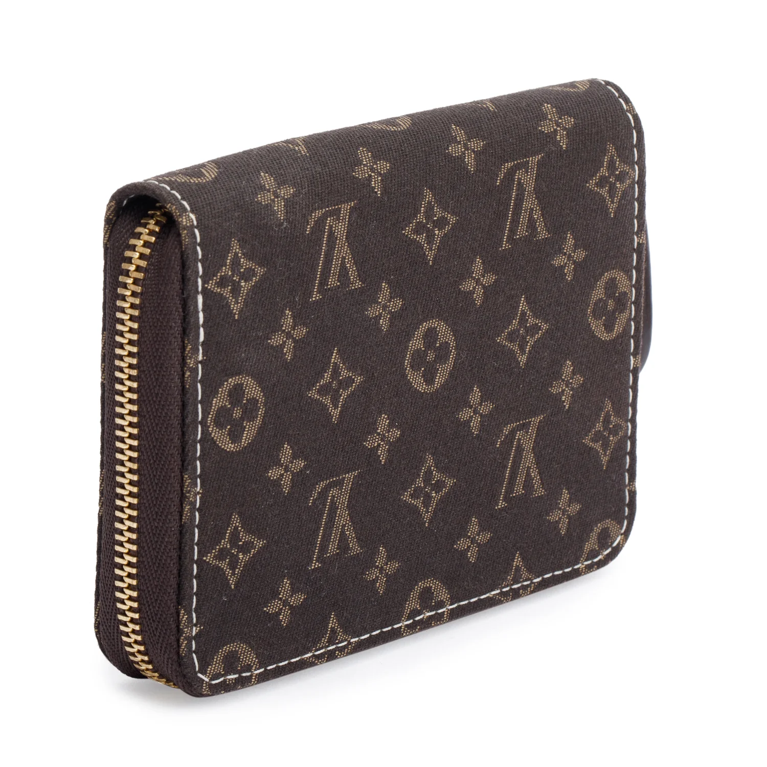 Louis Vuitton Brown Monogram Mini Lin Zippy Coin Purse w/ Box - Image 5