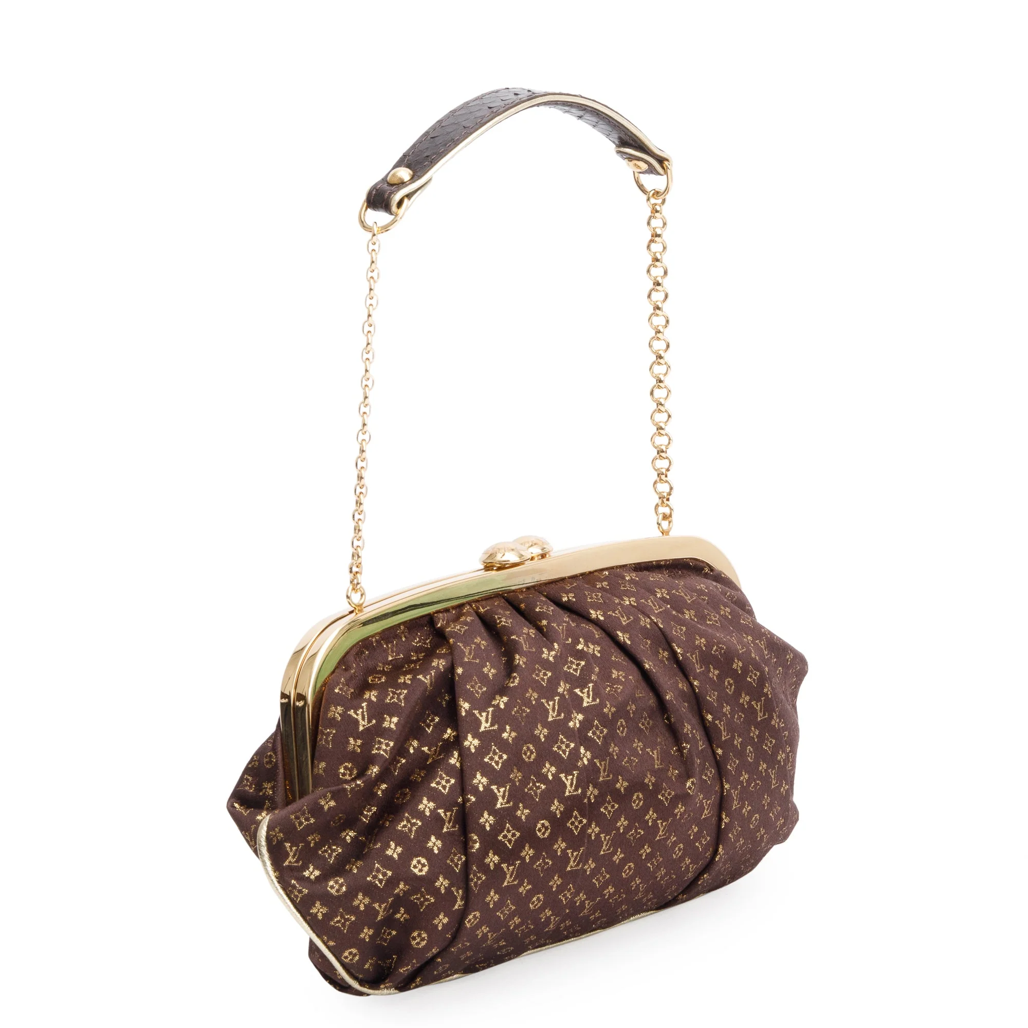 Louis Vuitton Brown Monogram Satin Aumoniere Clutch - Image 5