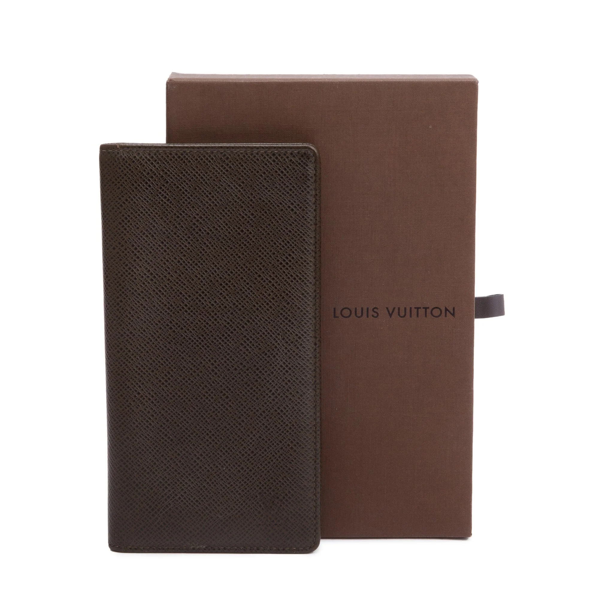 Louis Vuitton Brown Taiga Leather Porte-Valeurs Wallet Organizer w/ Box & Receipt - Image 2