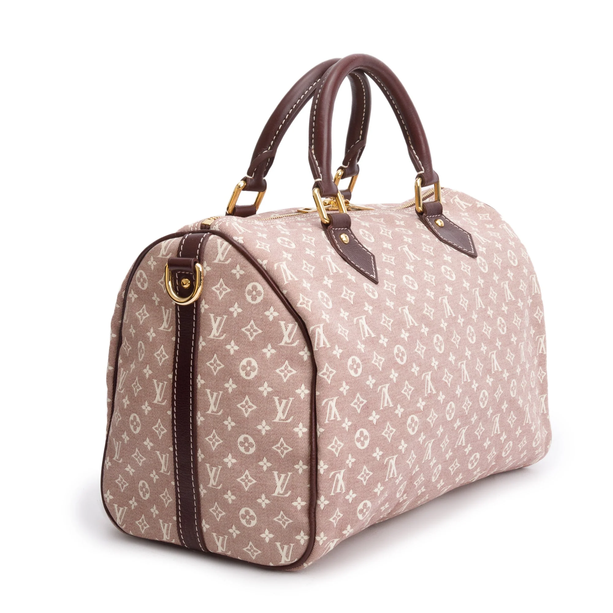 Louis Vuitton Burgundy Idylle Monogram Mini Lin Speedy Bandouliere 30 - Image 6