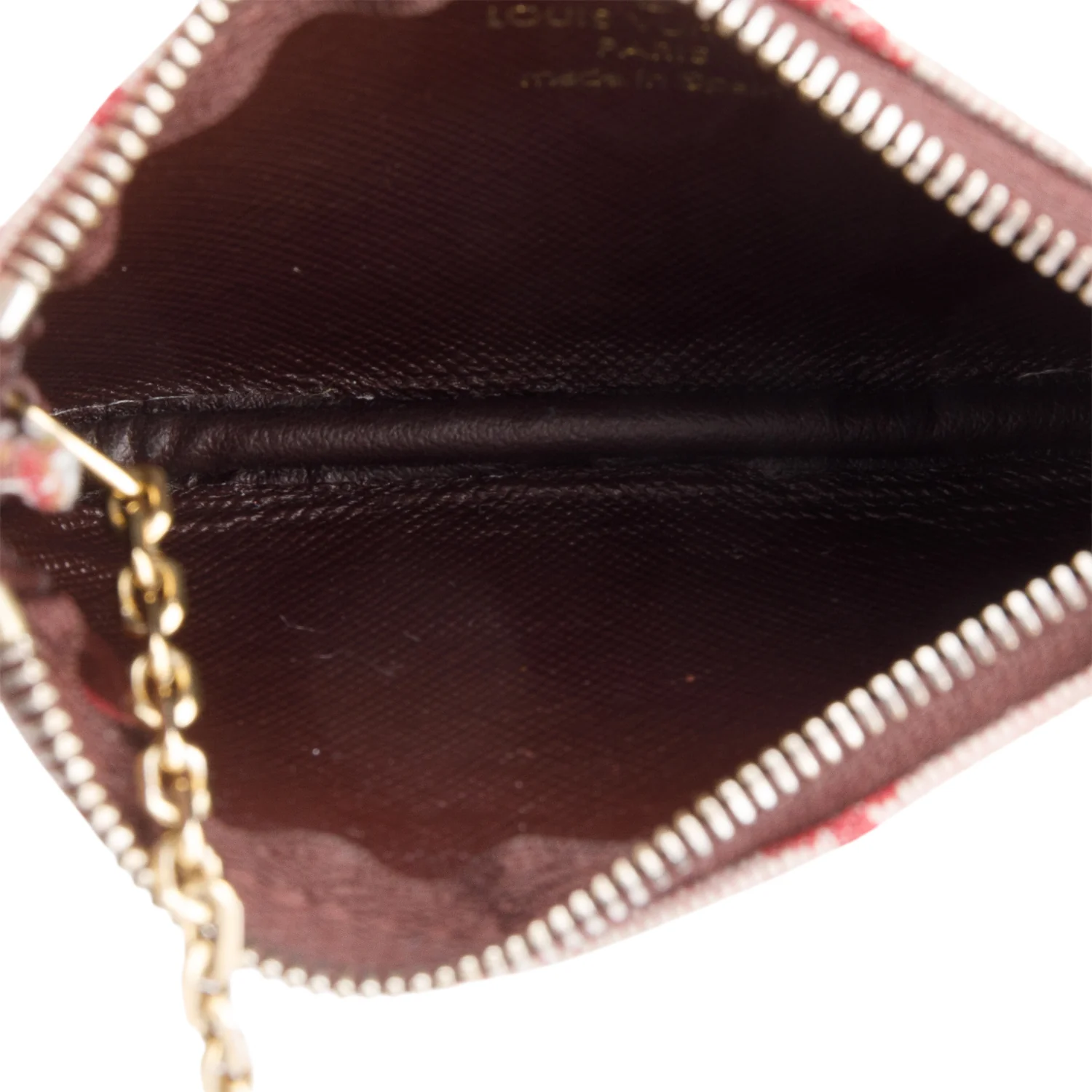 Louis Vuitton Burgundy Monogram Mini Lin Key Pouch - Image 6