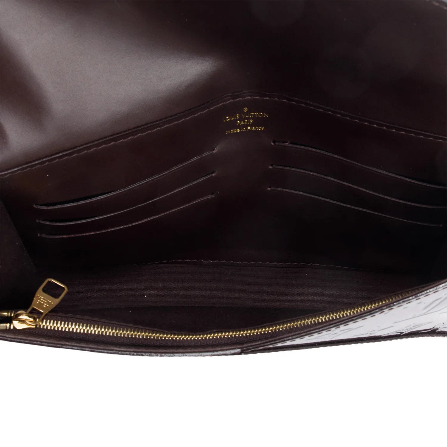 Louis Vuitton Burgundy Monogram Vernis Mira Chain Wallet - Image 8